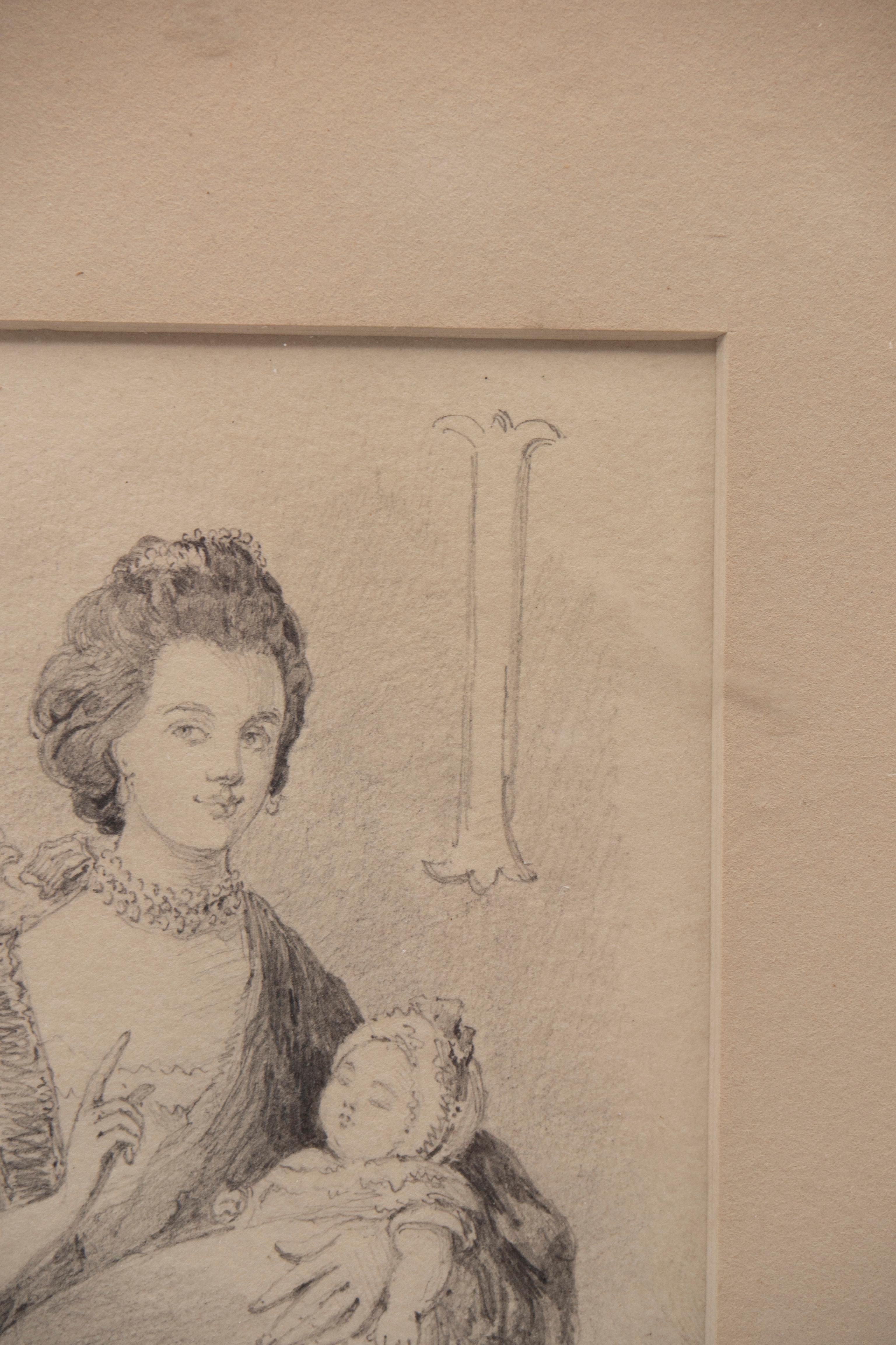 Glass Pencil Drawing Of George IV By William M. Thackeray From The Hearst Collection