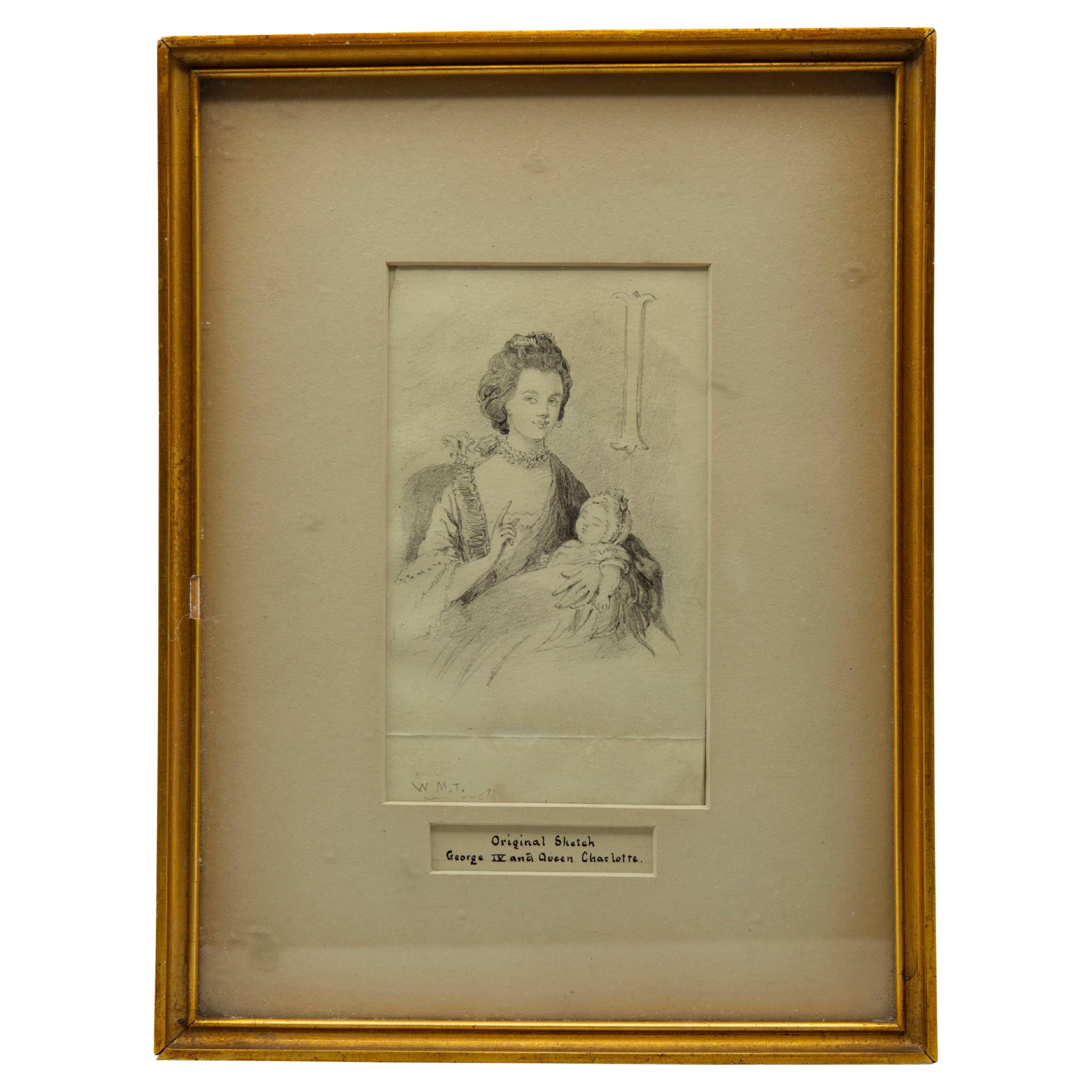 Pencil Drawing Of George IV By William M. Thackeray From The Hearst Collection