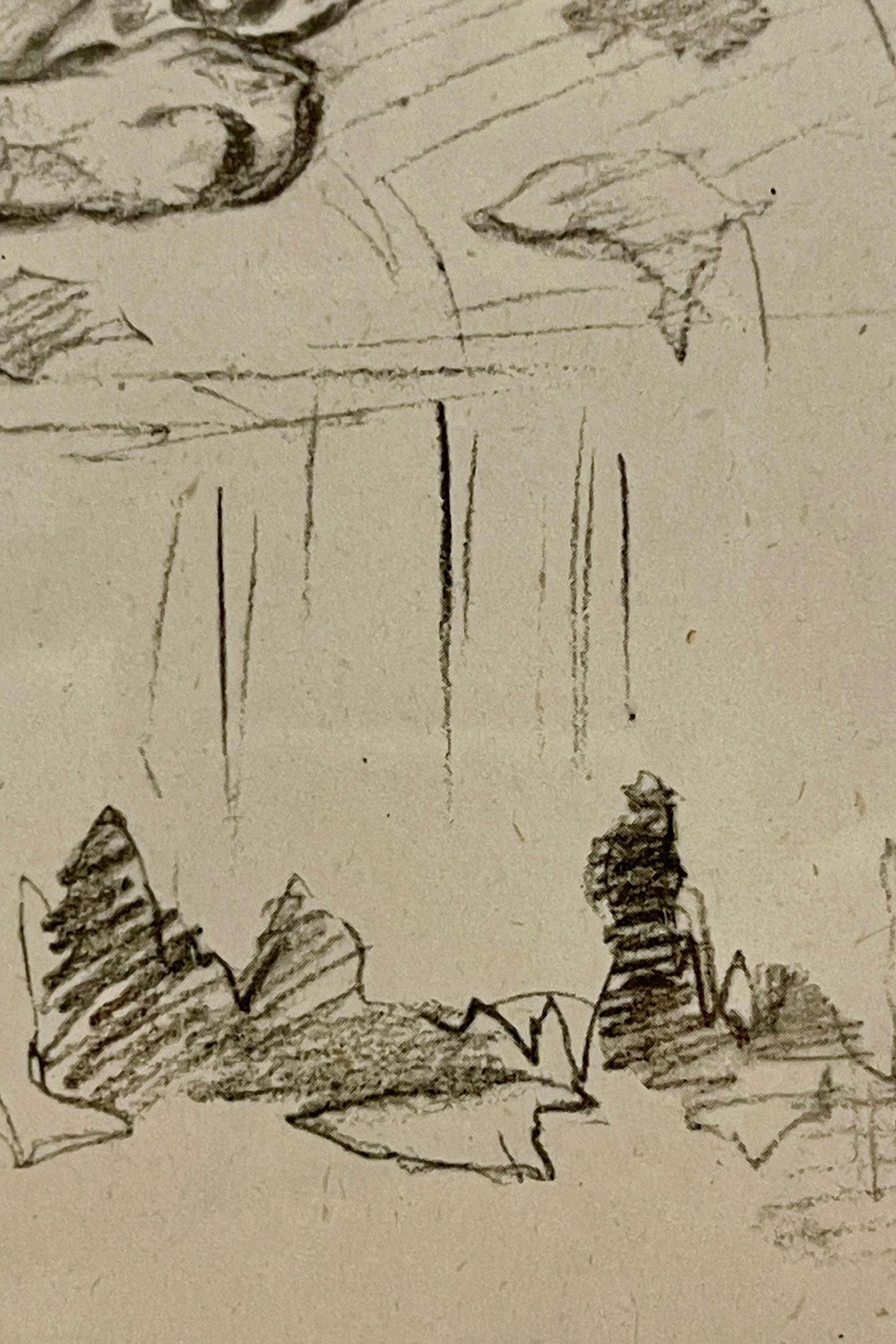 dessin au crayon sur papier, représentant des deux côtés des chiens Dalmatiens, États-Unis 1940. en vente 2