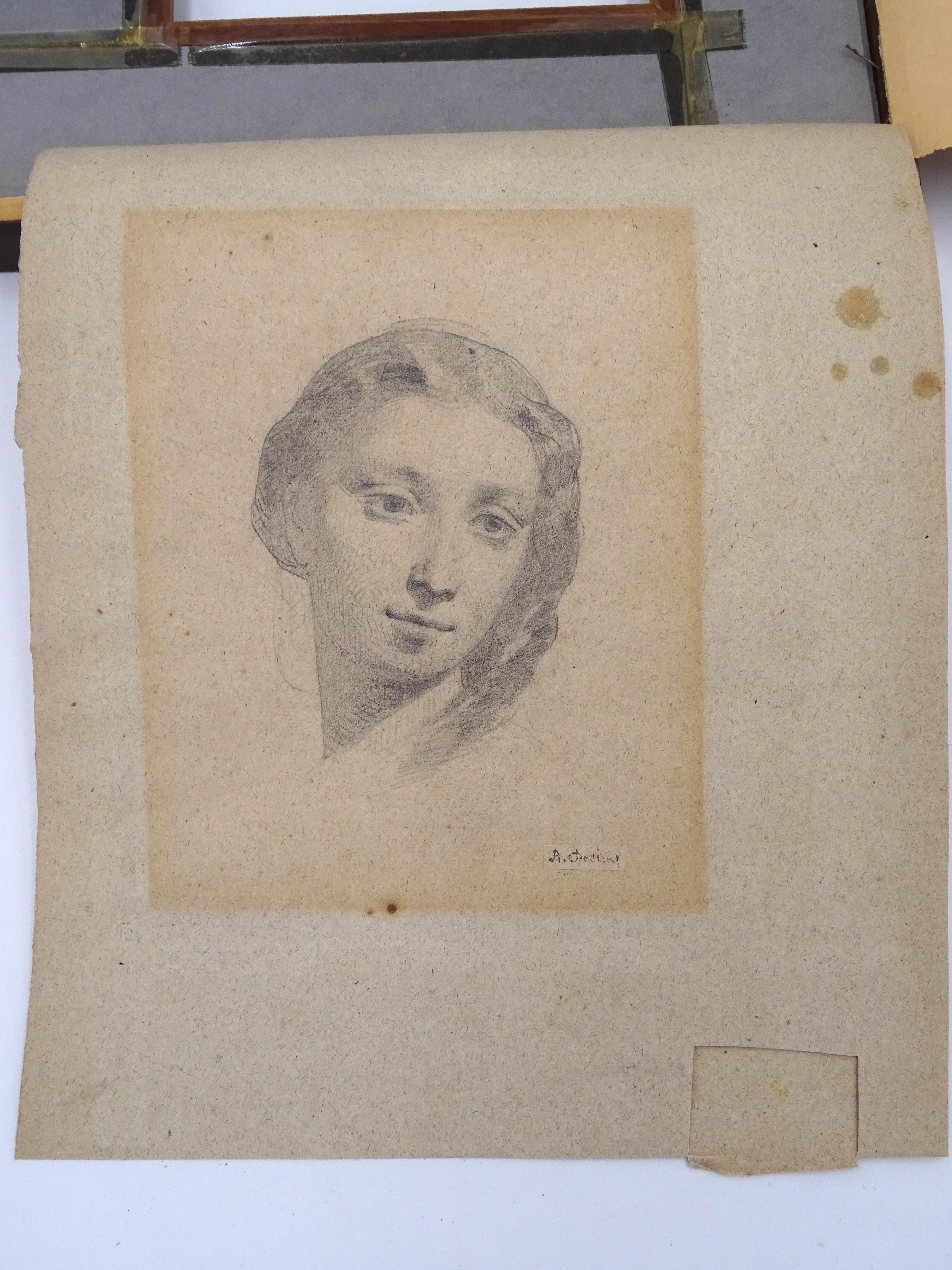 Drawing made in pencil on paper measuring 15 x 19 cm by artist Alberto Pasini (Busseto 1826 - Cavoretto 1899) depicting a female face datable to around 1870.

The work has the signature A.Pasini in the lower right corner, above a small piece of