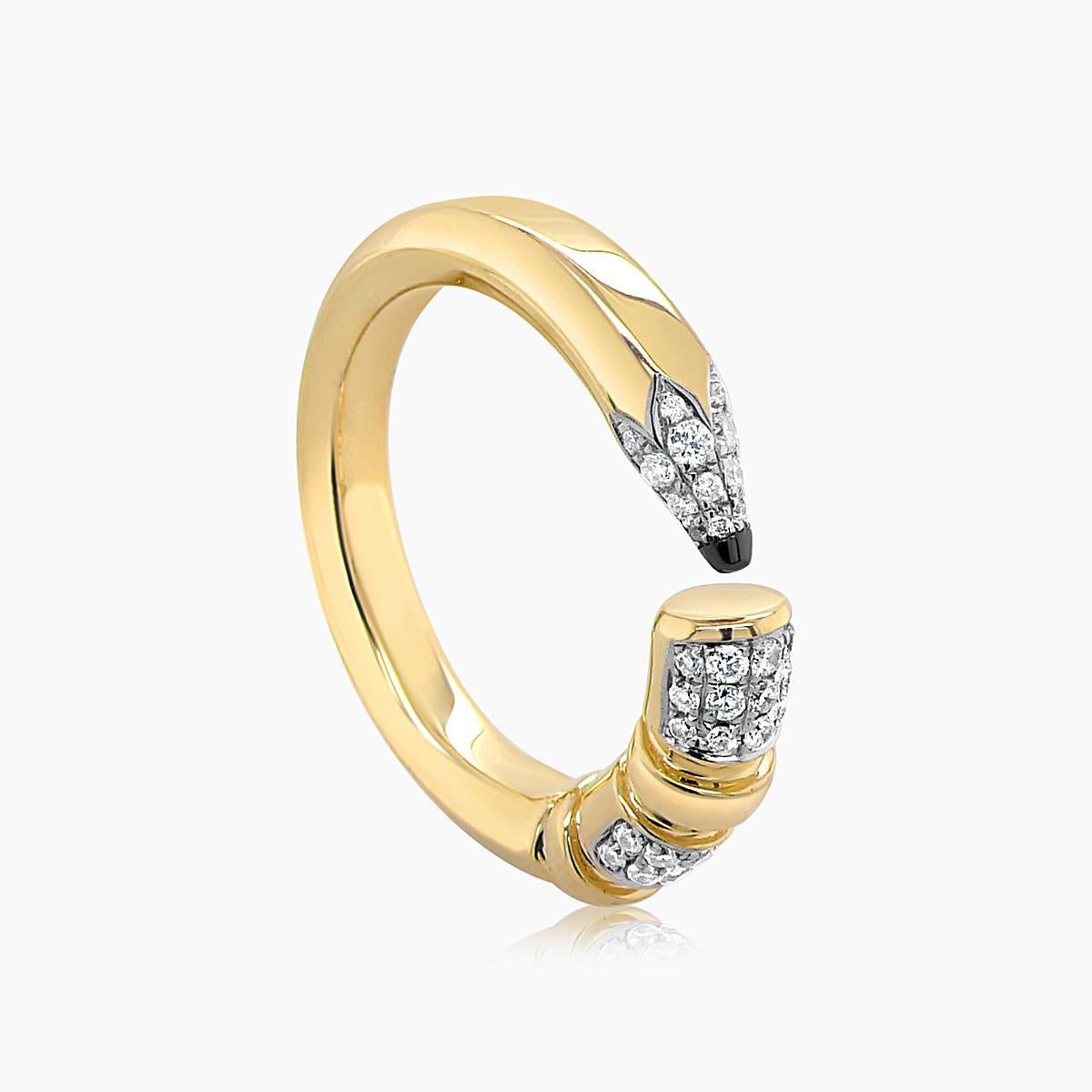 Lápiz Objeto Diamante Blanco Pave Oro Amarillo 18K Anillo Abrazo Bling en Nuevo estado para la venta en Oakton, VA