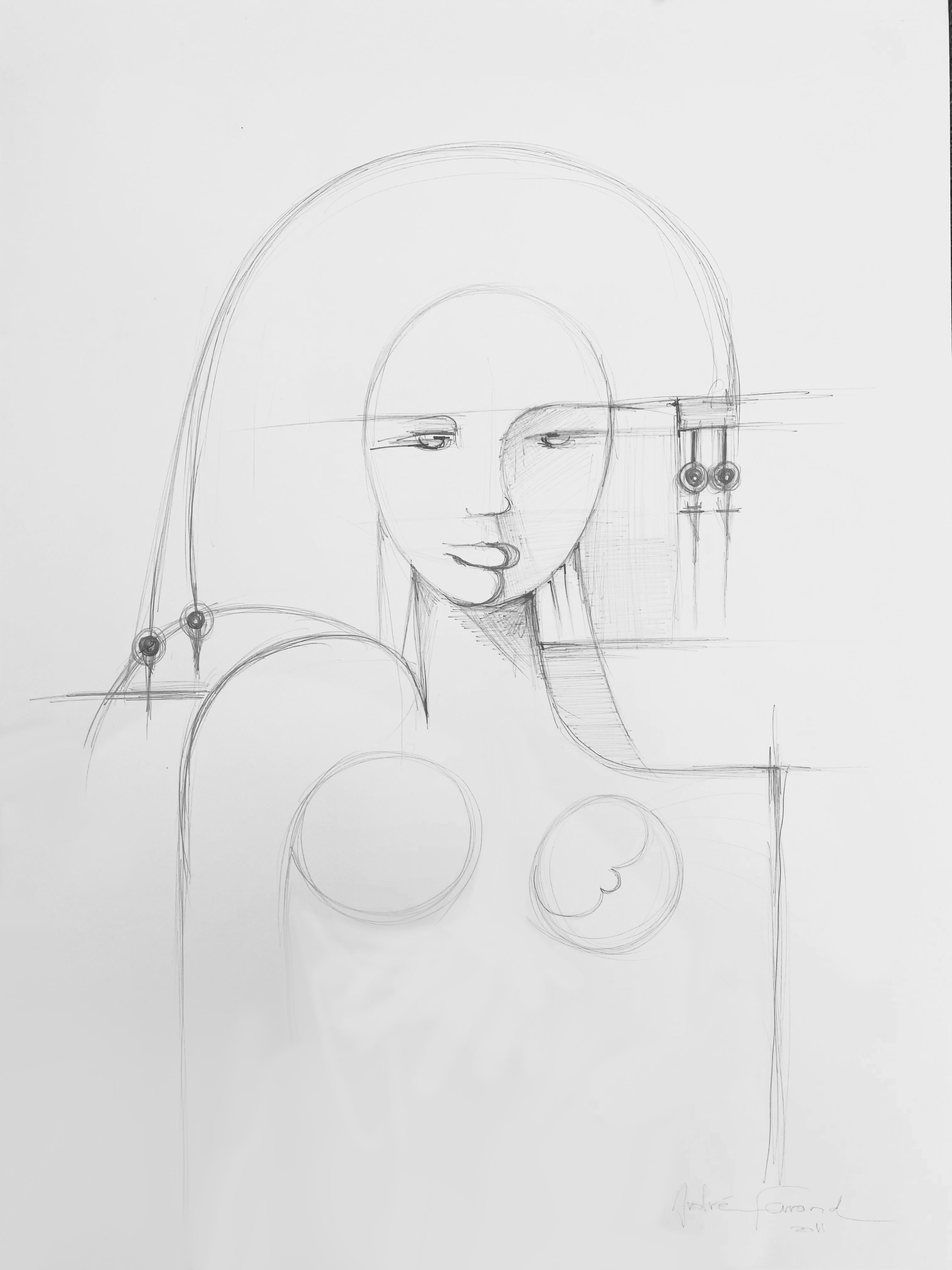 Pencil on Paper, André Ferrand, 2011 For Sale 3