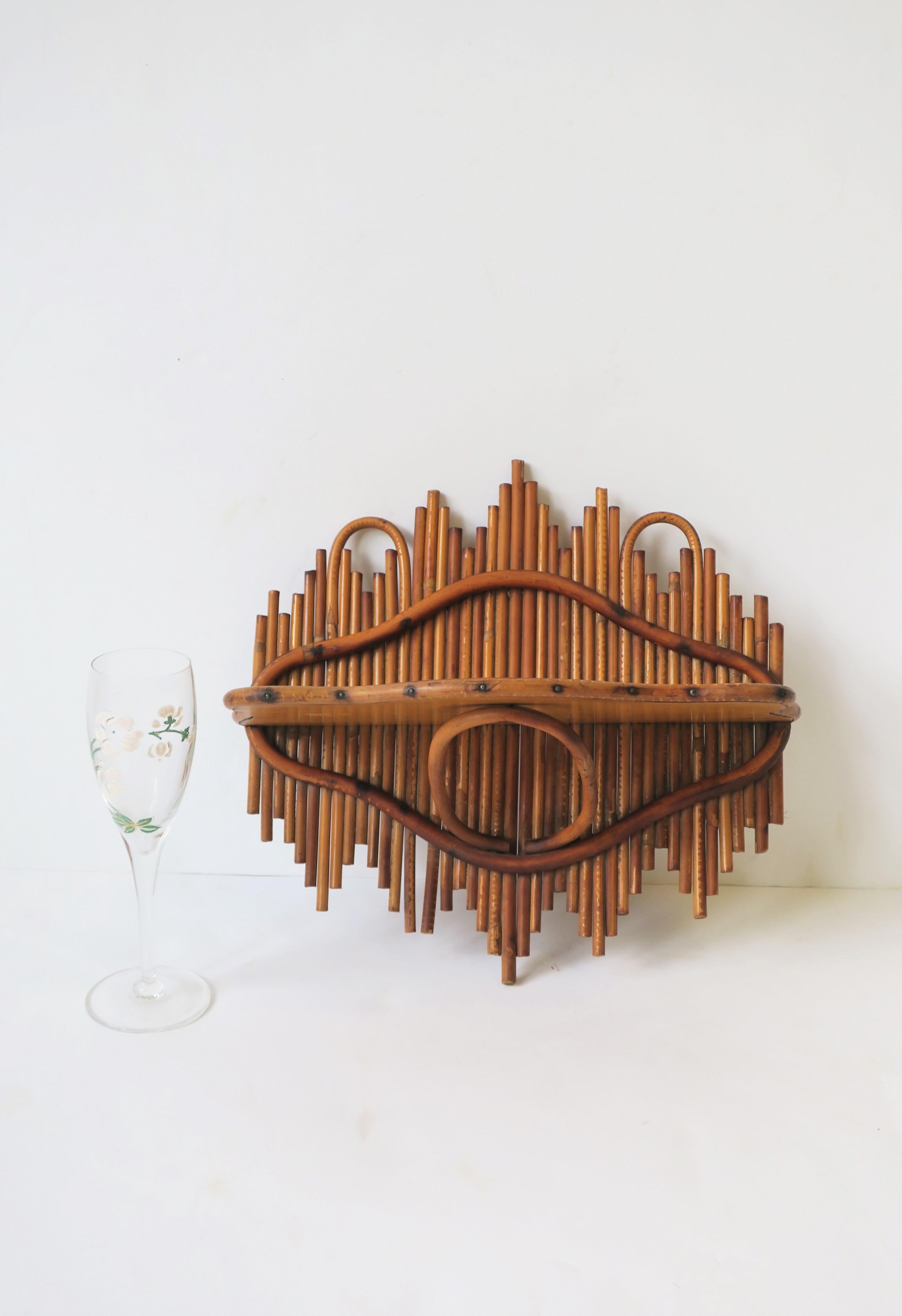 Wicker Pencil Reed and Bentwood Wall Shelf 6