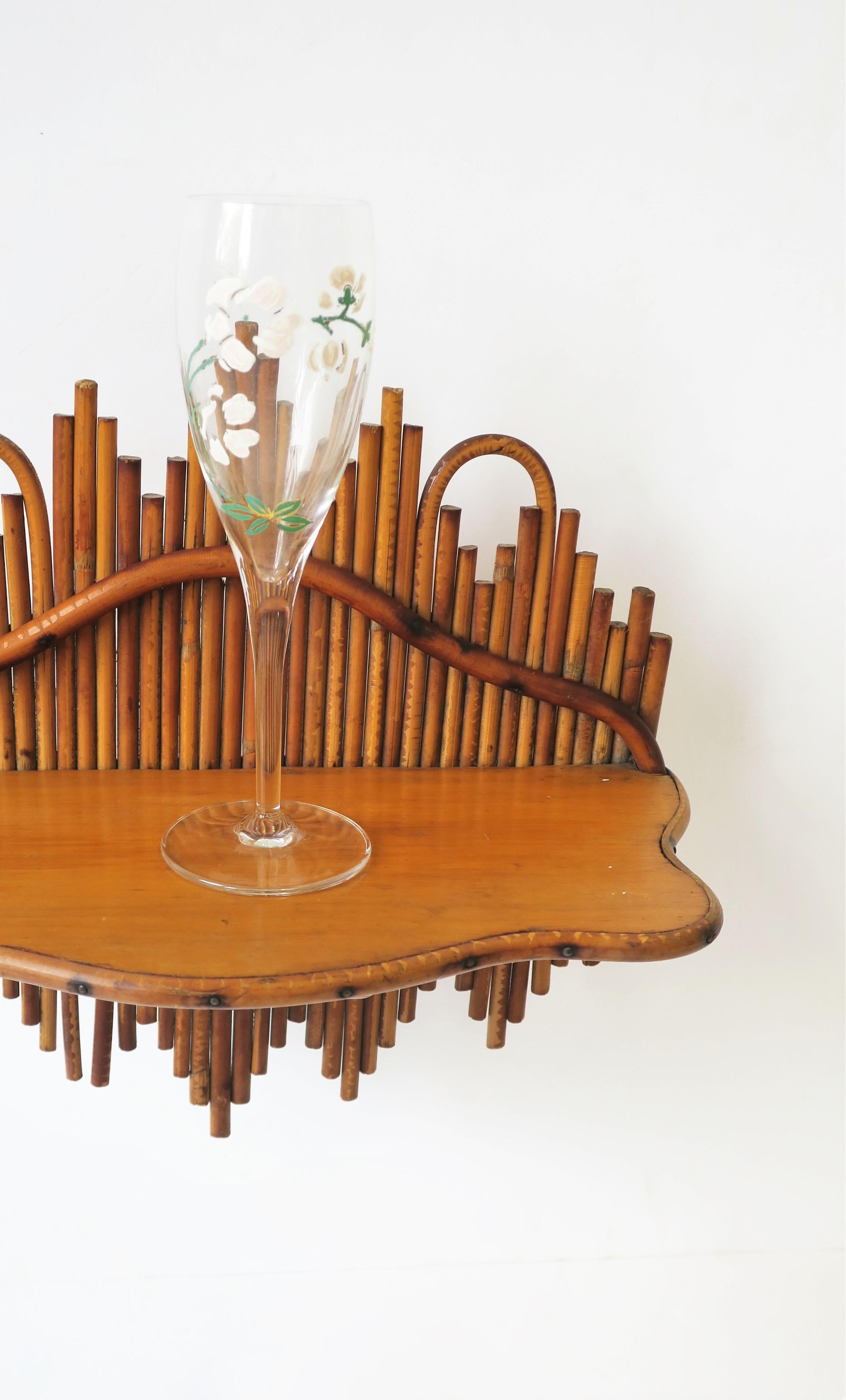 Wicker Pencil Reed and Bentwood Wall Shelf 7