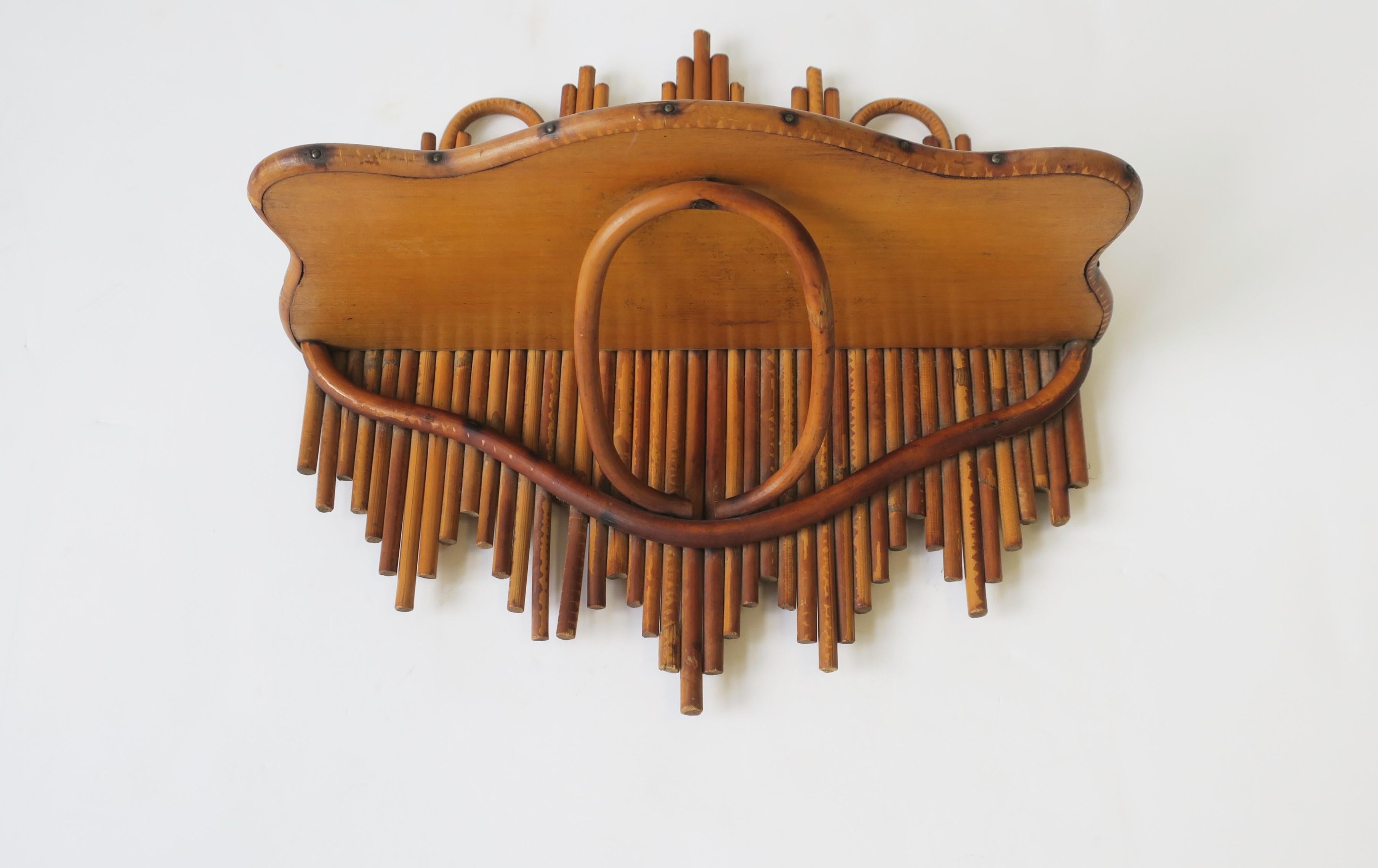 Wicker Pencil Reed and Bentwood Wall Shelf 8