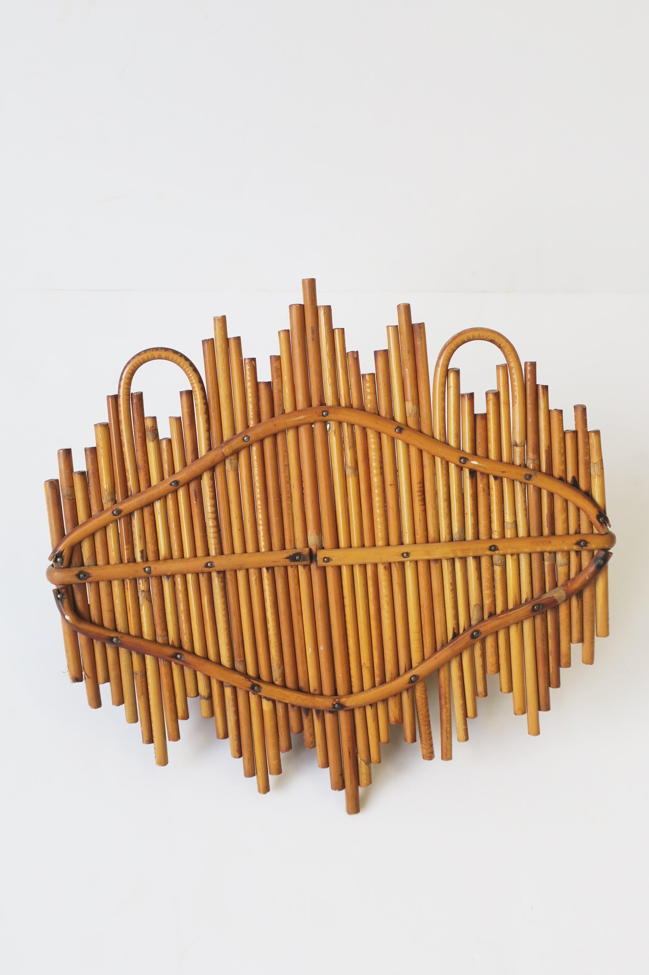 Wicker Pencil Reed and Bentwood Wall Shelf 9