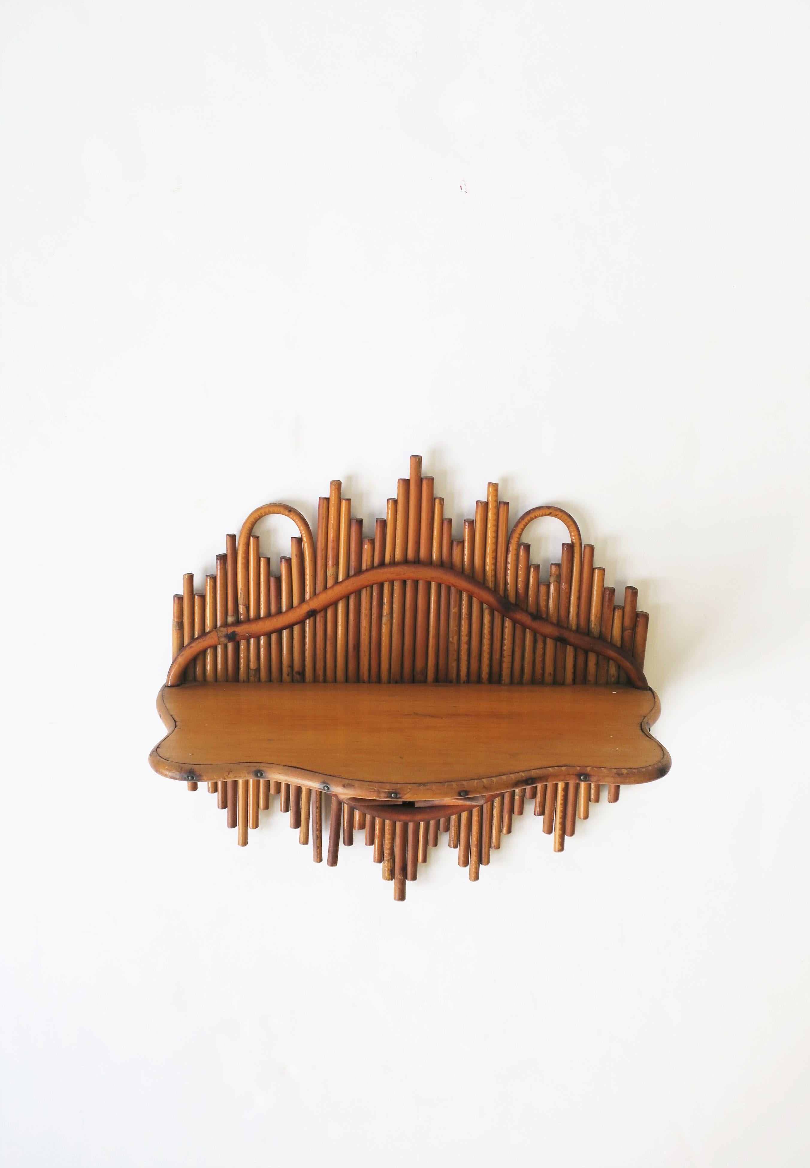 Wicker Pencil Reed and Bentwood Wall Shelf 2