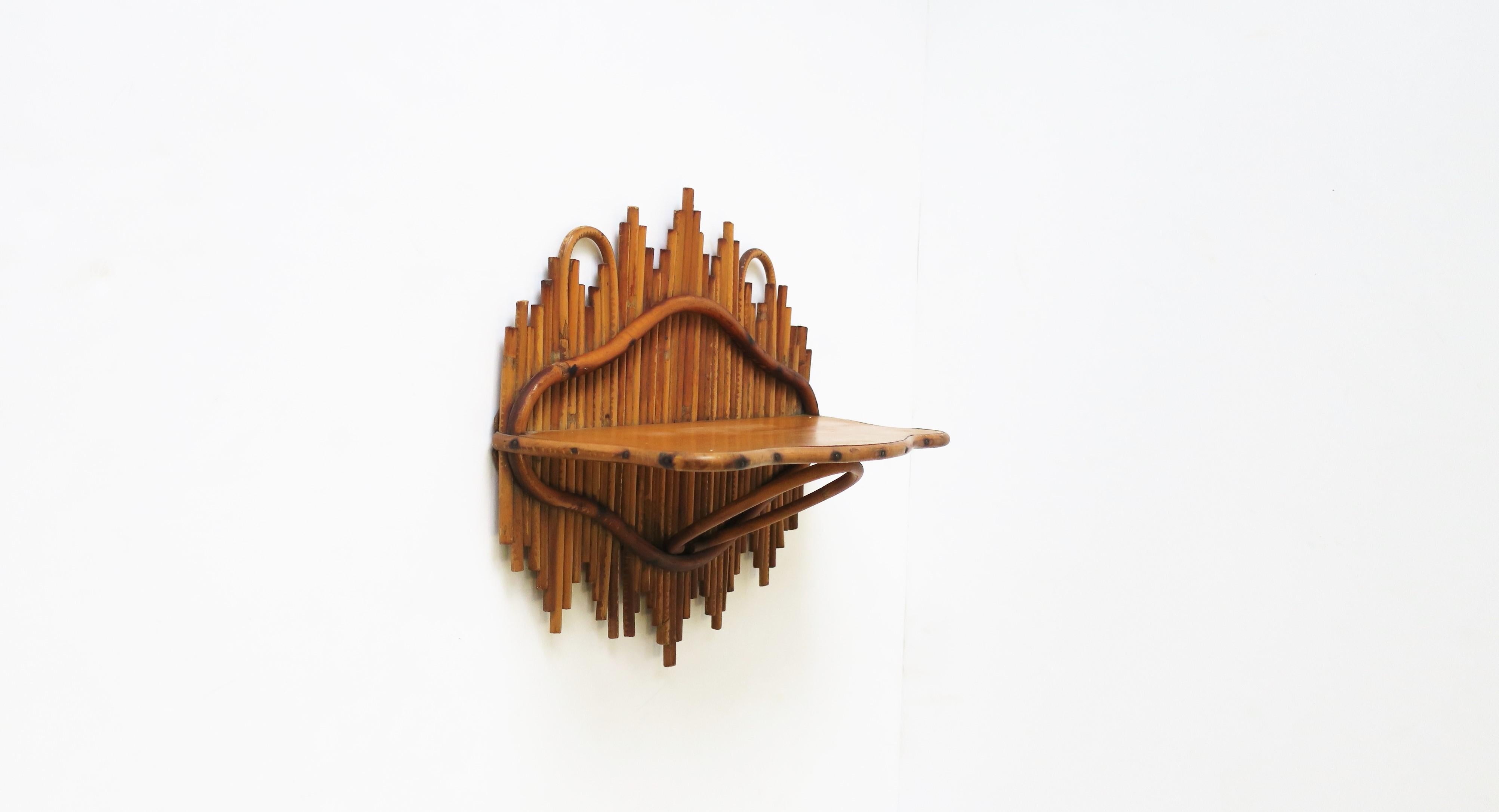 Wicker Pencil Reed and Bentwood Wall Shelf 5