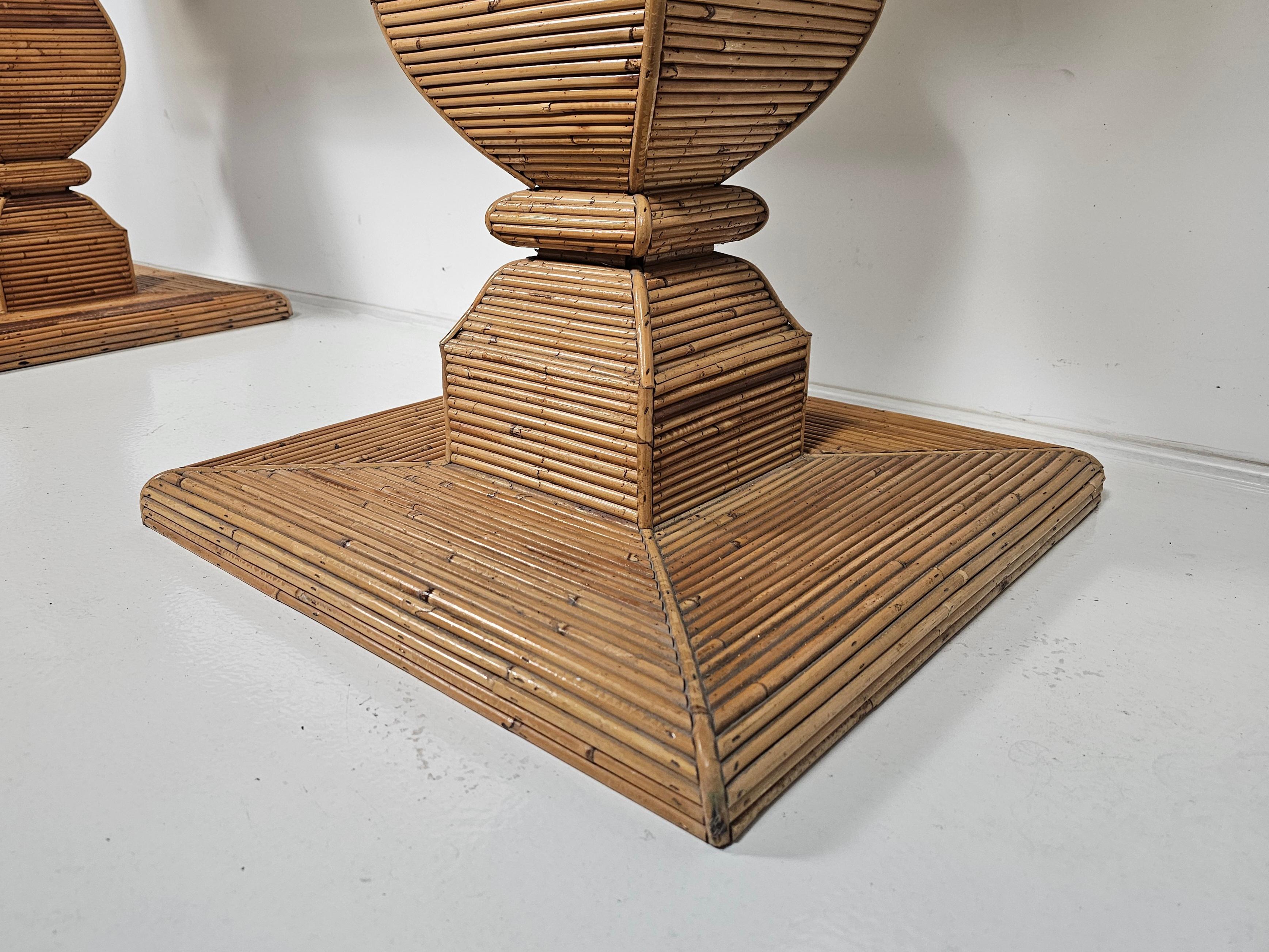 Pencil reed and glass console table attr. to Vivai del Sud, Italy, 1970s For Sale 2