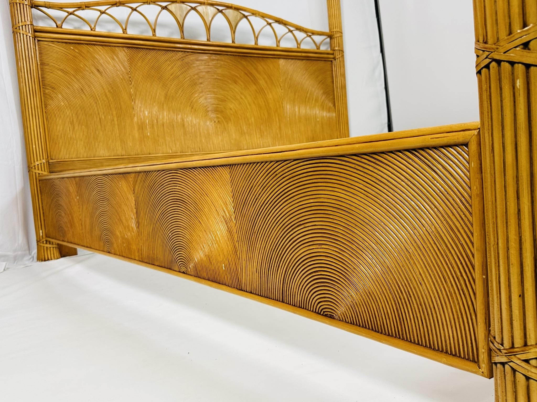 Pencil Reed and Rattan King Size bed in the Style of Gabriella Crespi 3