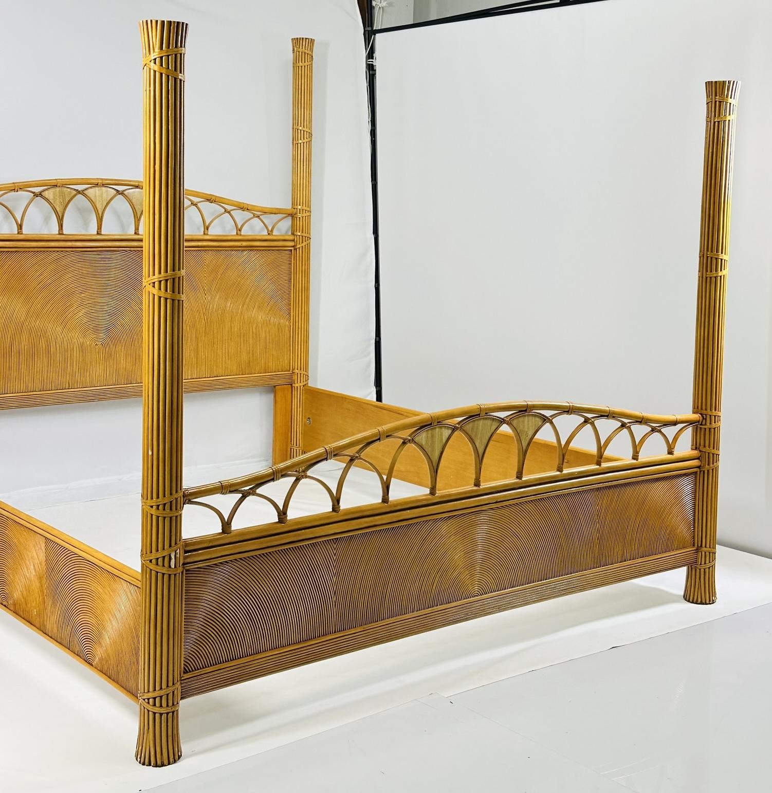 Pencil Reed and Rattan King Size bed in the Style of Gabriella Crespi 4