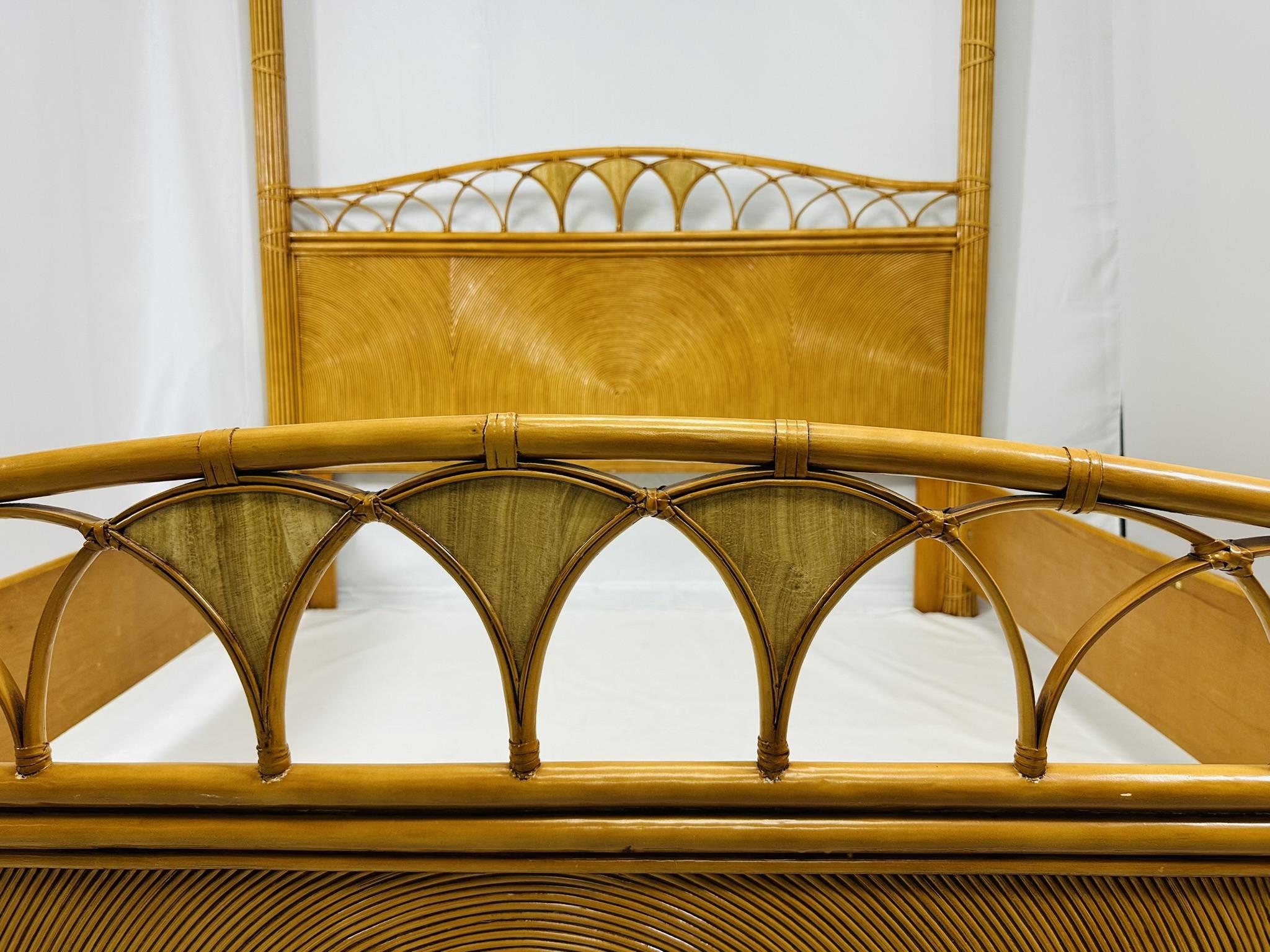 Pencil Reed and Rattan King Size bed in the Style of Gabriella Crespi 7