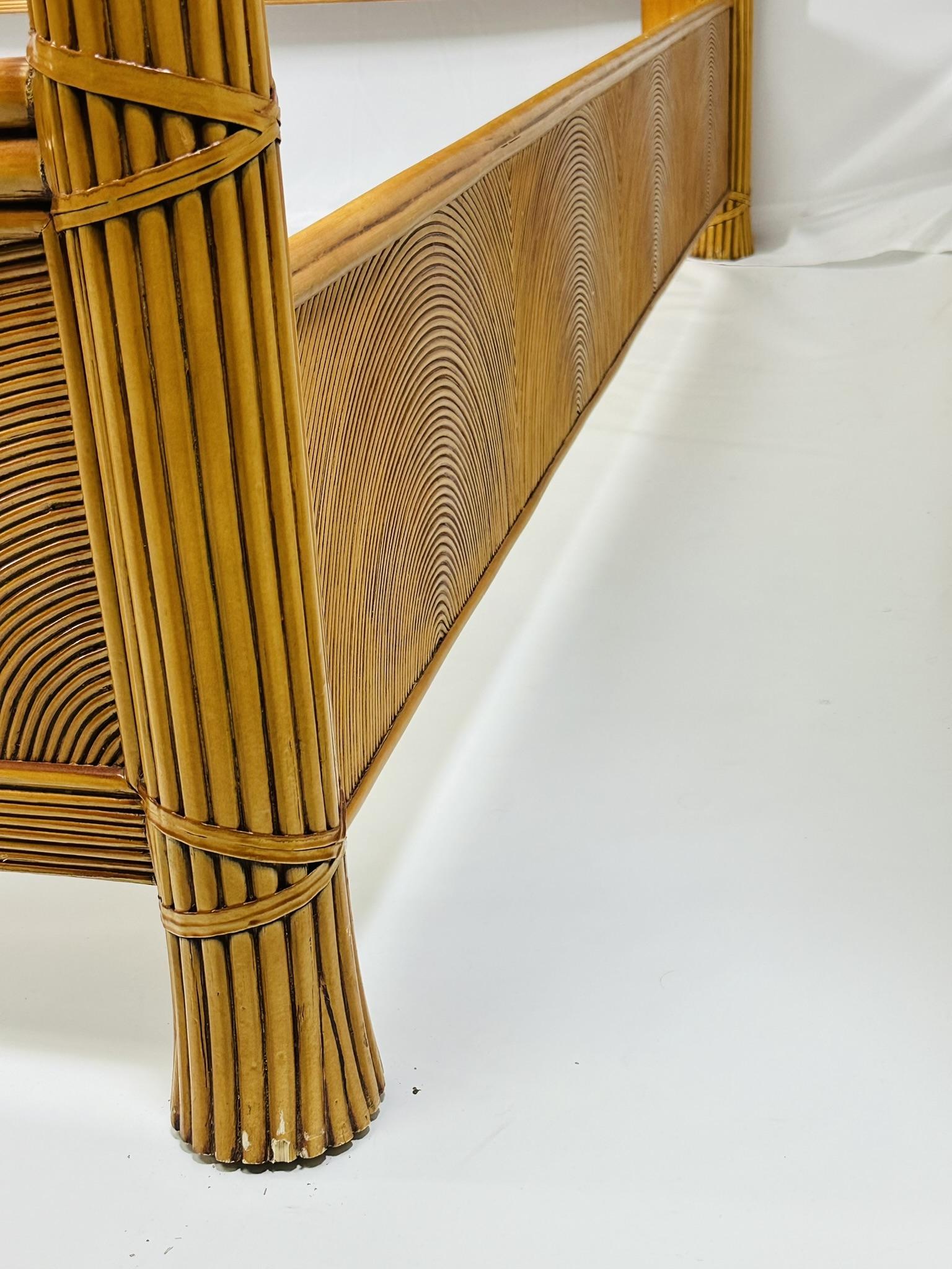 Pencil Reed and Rattan King Size bed in the Style of Gabriella Crespi 9