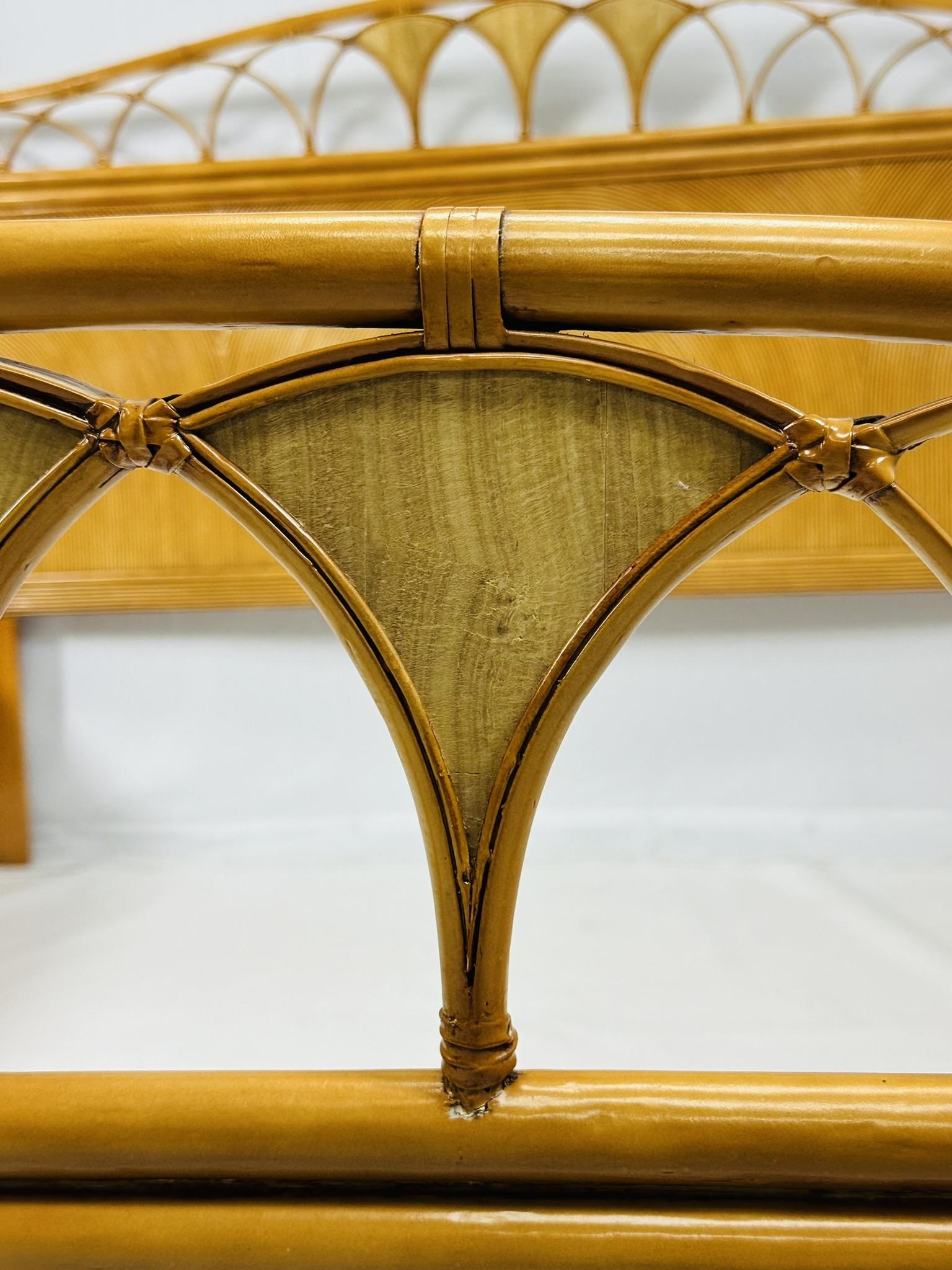 Pencil Reed and Rattan King Size bed in the Style of Gabriella Crespi 11