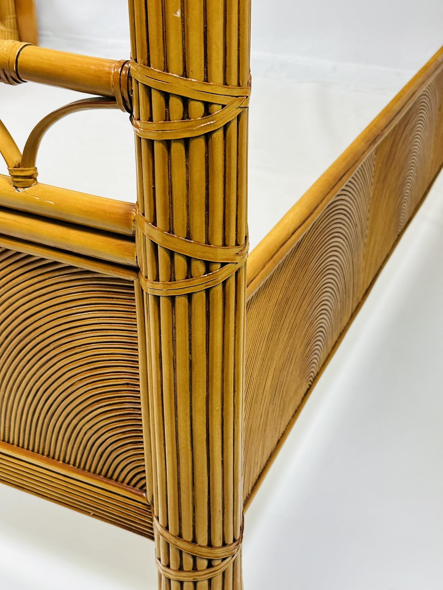 Pencil Reed and Rattan King Size bed in the Style of Gabriella Crespi 2