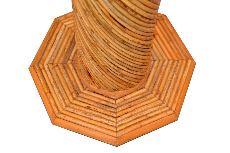 Pencil Reed Bamboo Brass MidCentury Modern Floor Lamp For Sale at 1stDibs