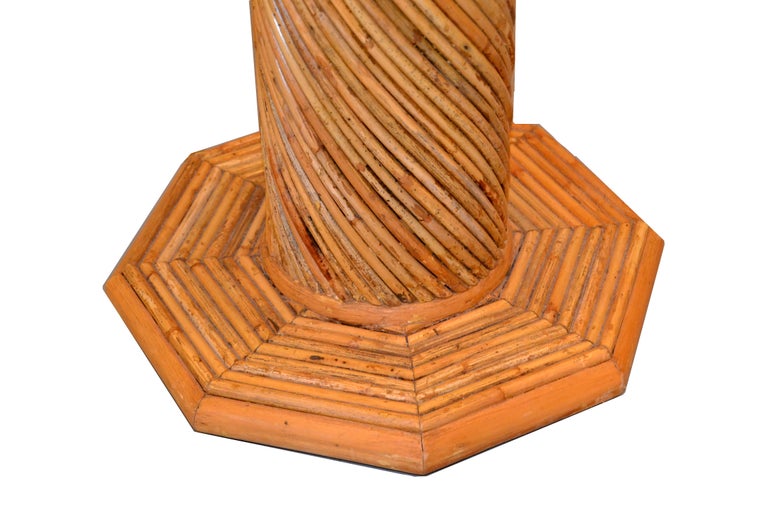 Pencil Reed Bamboo Brass MidCentury Modern Floor Lamp For Sale at 1stDibs