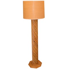 Pencil Reed Bamboo Brass Mid-Century Modern Floor Lamp