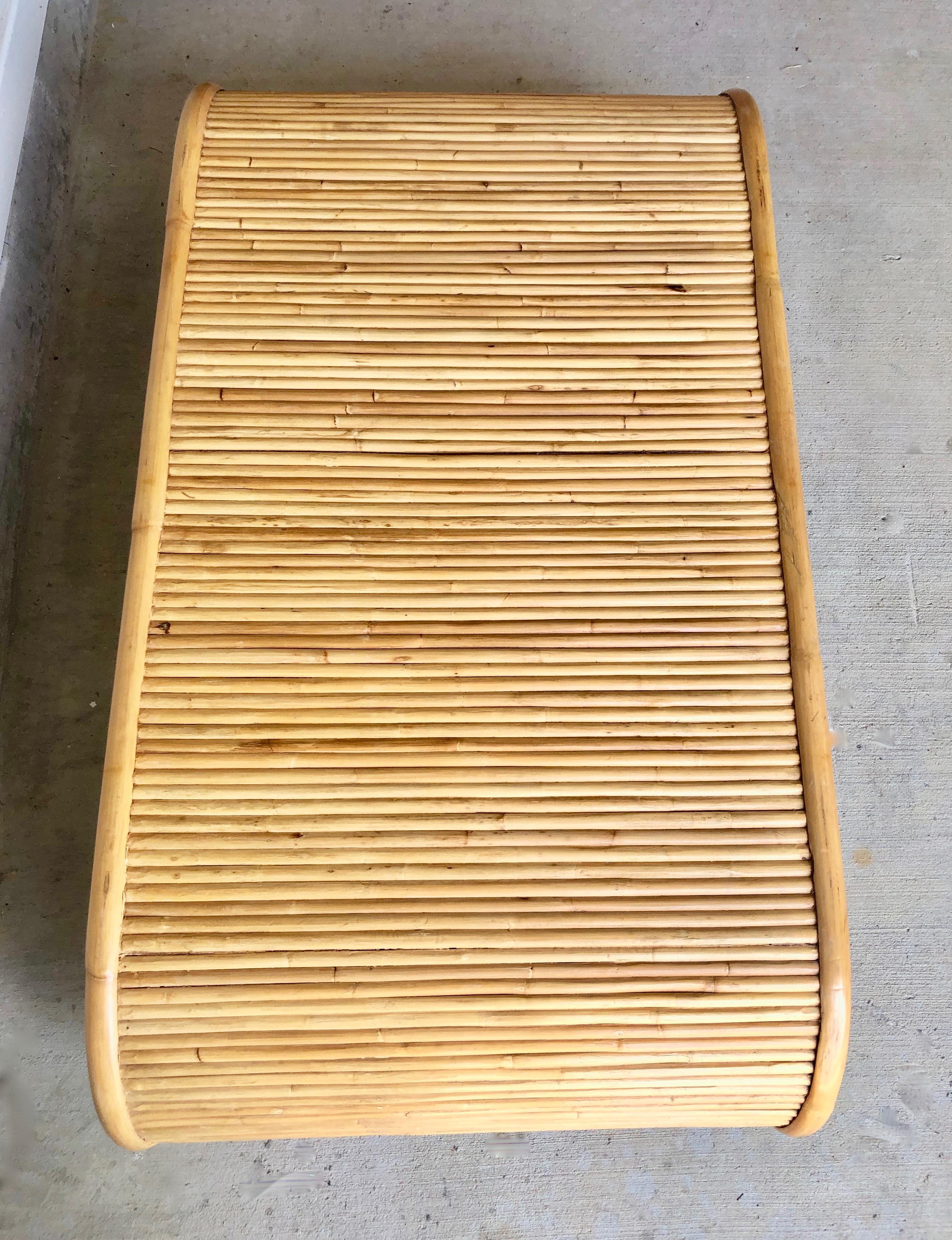 20th Century Pencil Reed Bamboo Coffee Table