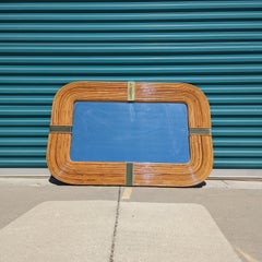 Pencil Reed Bamboo Wall Mirror in the Style of Marcello Mioni, c1970s
