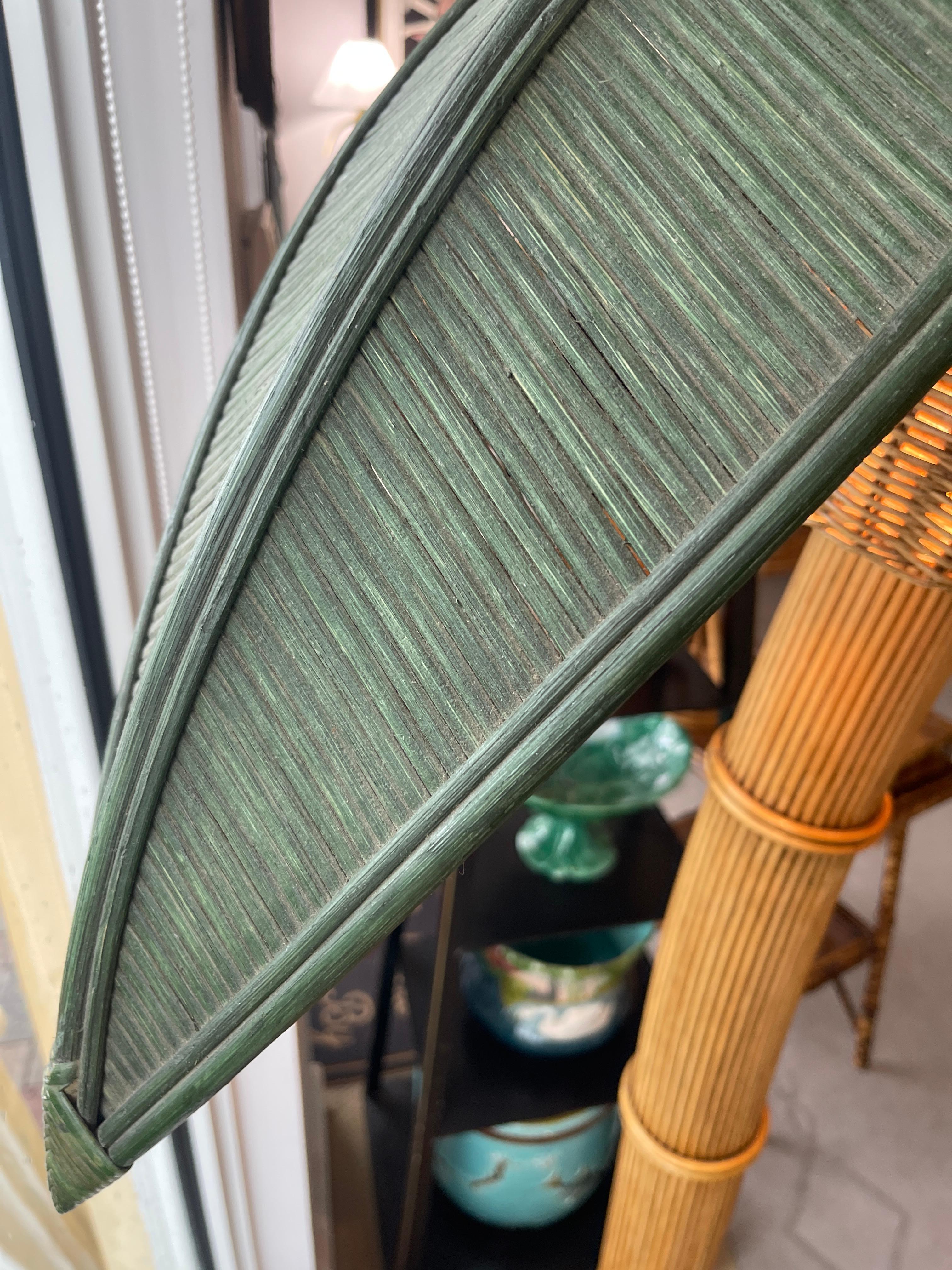 Pencil Reed Bamboo Palm Tree Floor Lamp, 1960s 6
