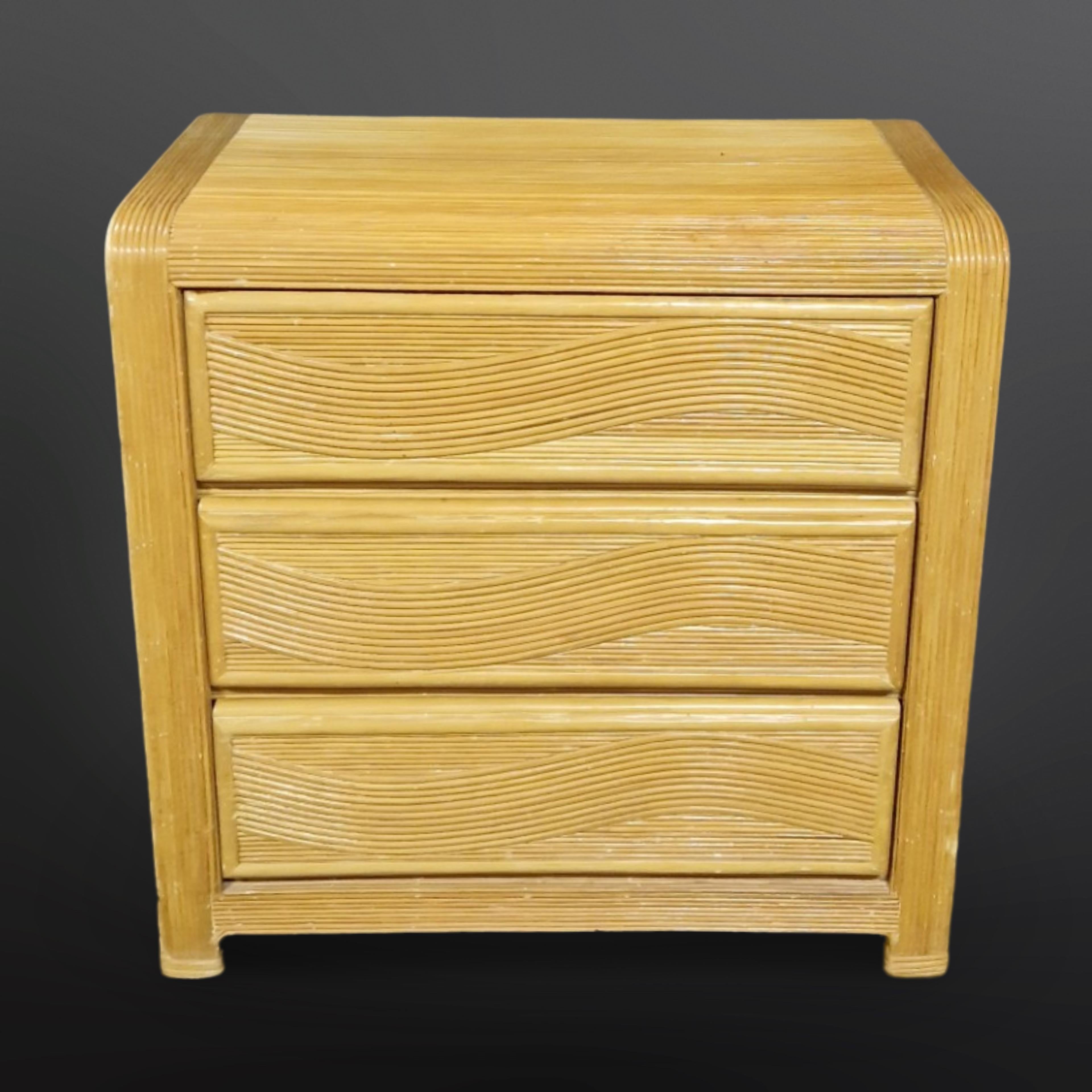 Belgian Pencil reed chest of drawers, Belgium 1970s