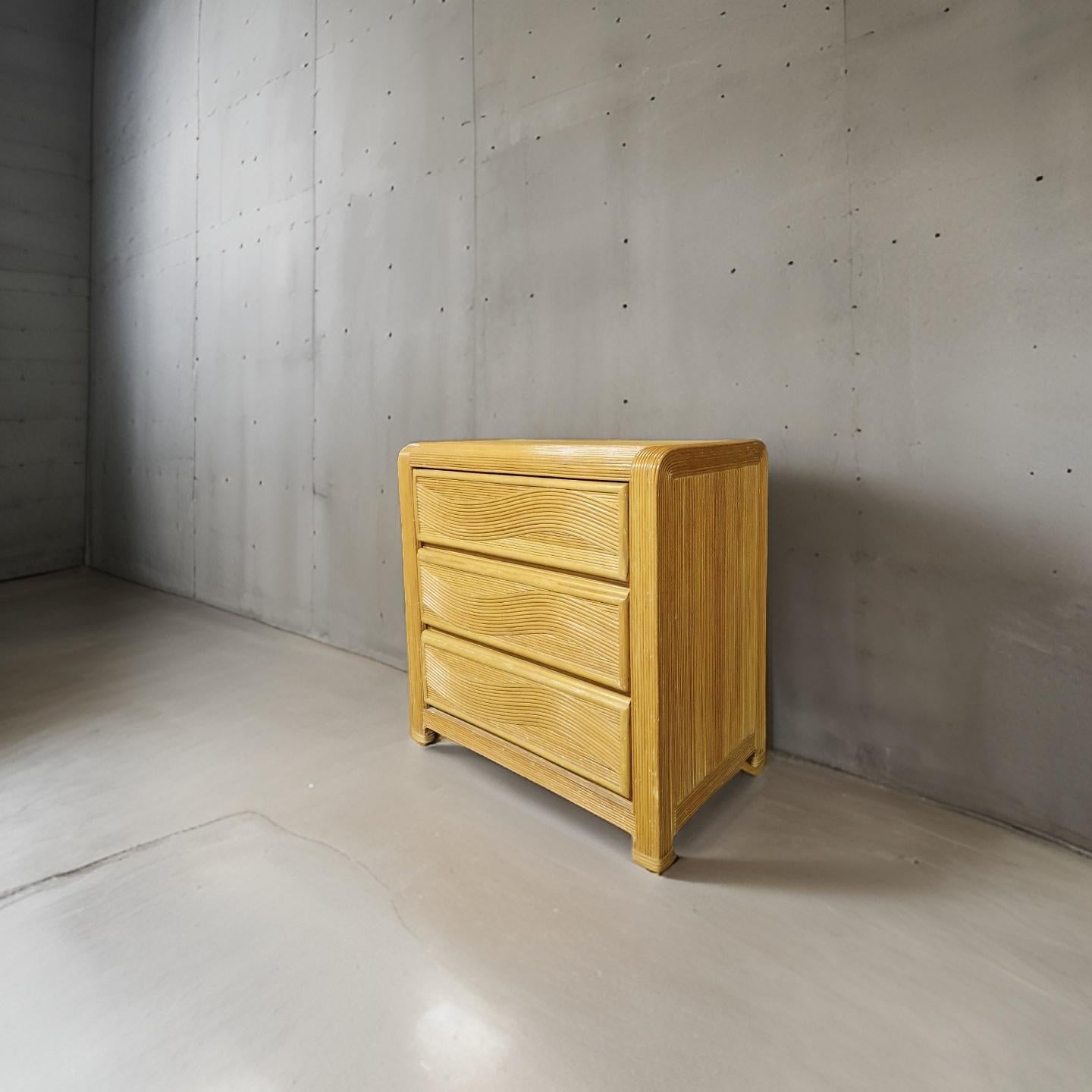 20th Century Pencil reed chest of drawers, Belgium 1970s