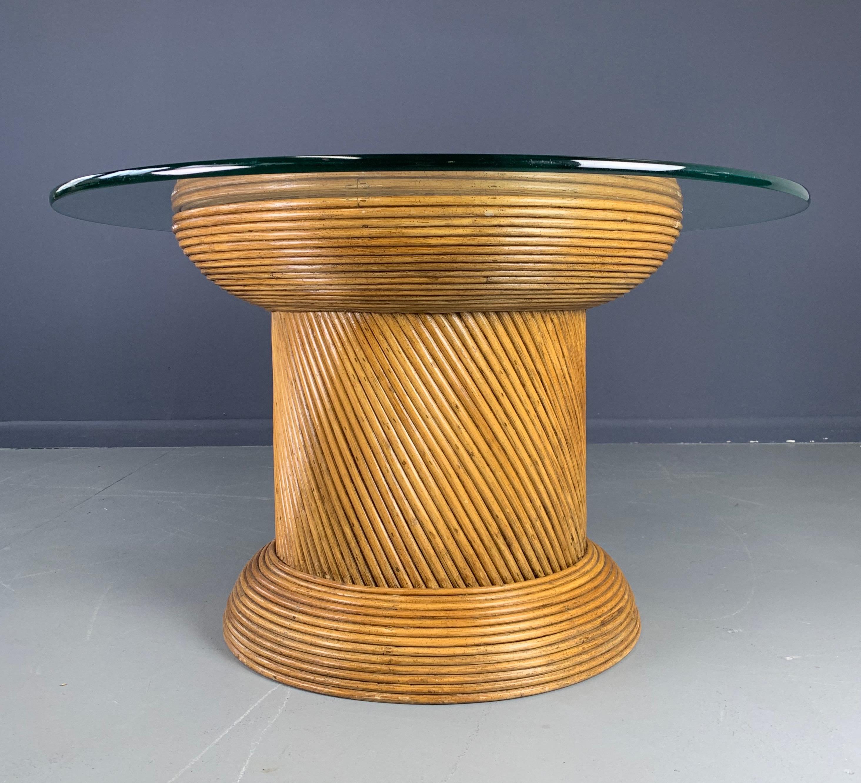 Mid-Century Modern Pencil Reed Coffee/Side table Midcentury Crespie Inspired For Sale