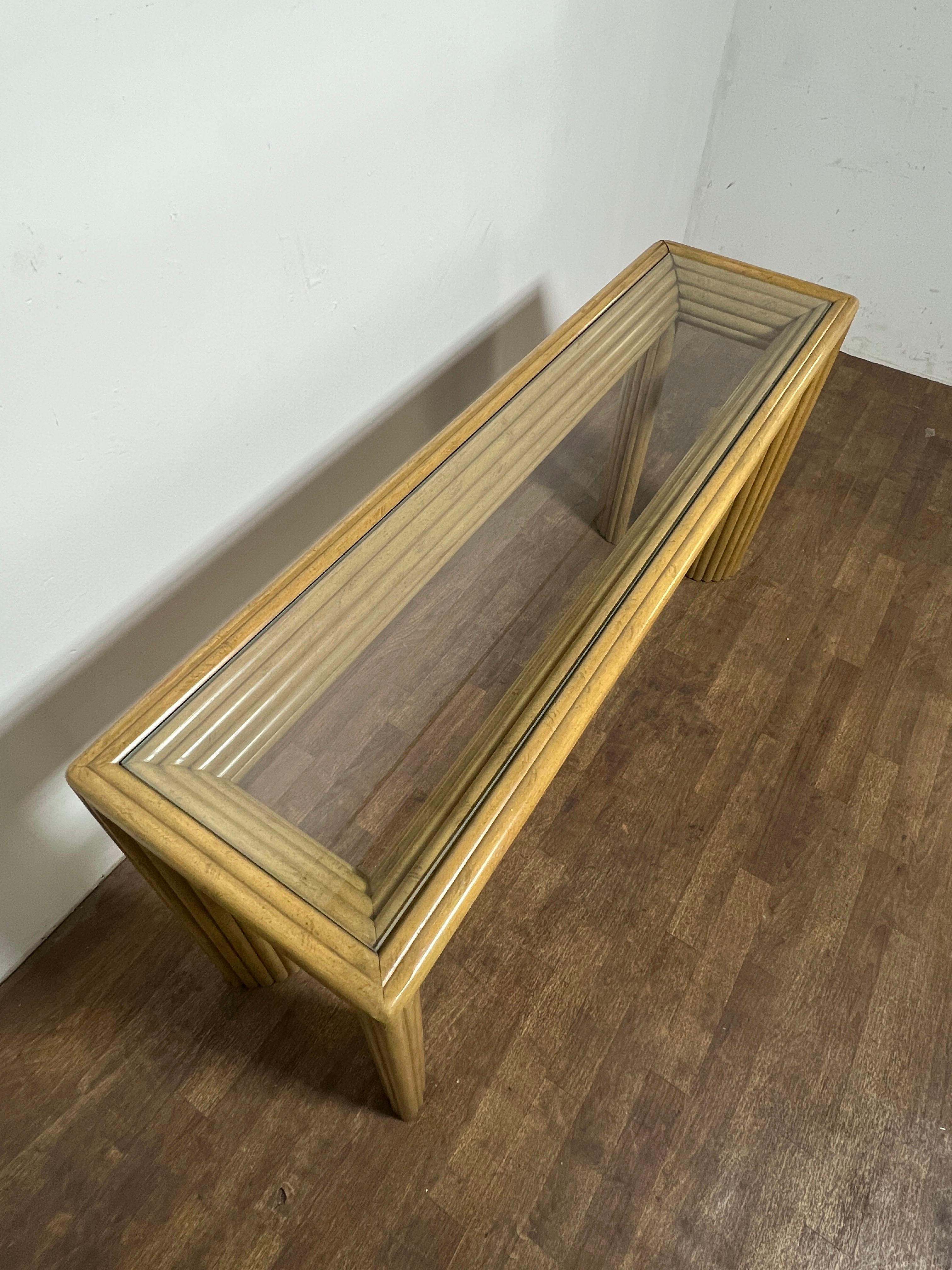 Late 20th Century Pencil Reed Console Table Circa 1980s For Sale