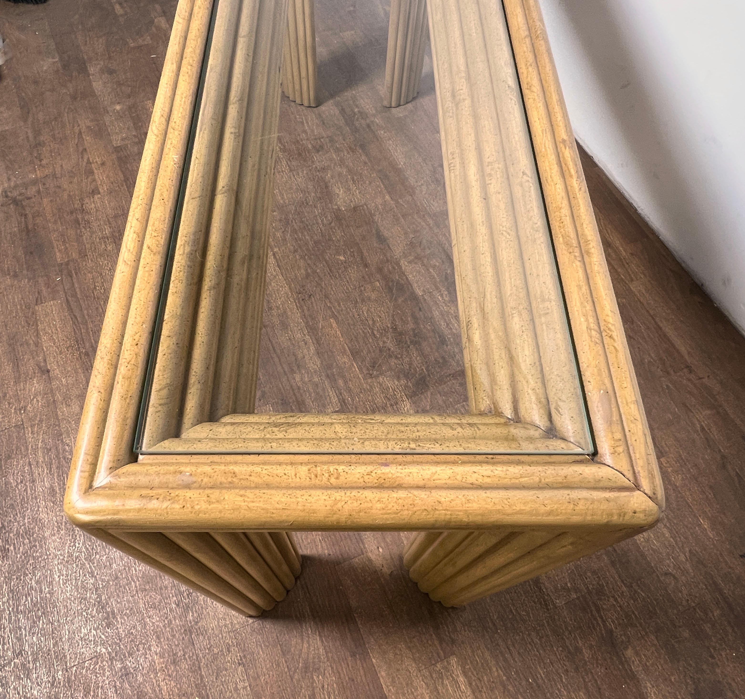 Pencil Reed Console Table Circa 1980s For Sale 1