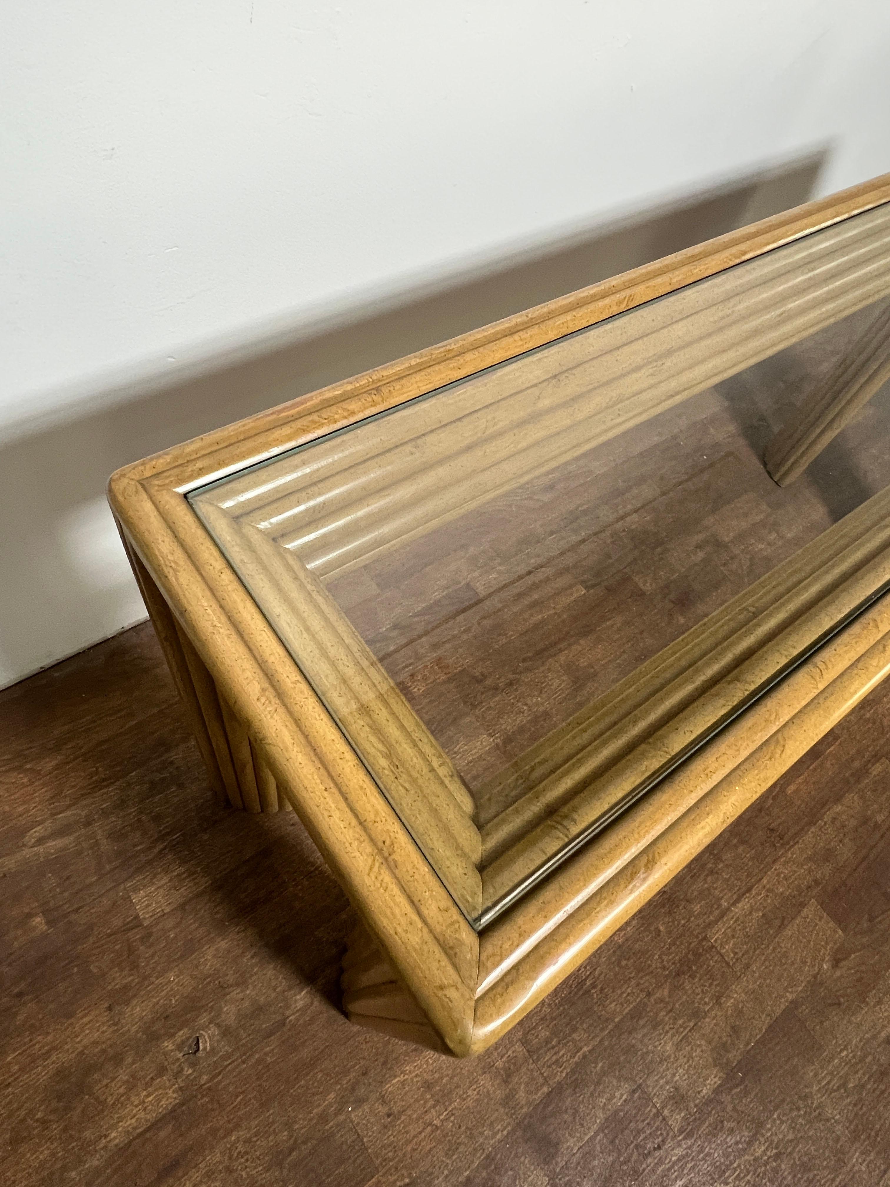 Pencil Reed Console Table Circa 1980s For Sale 2