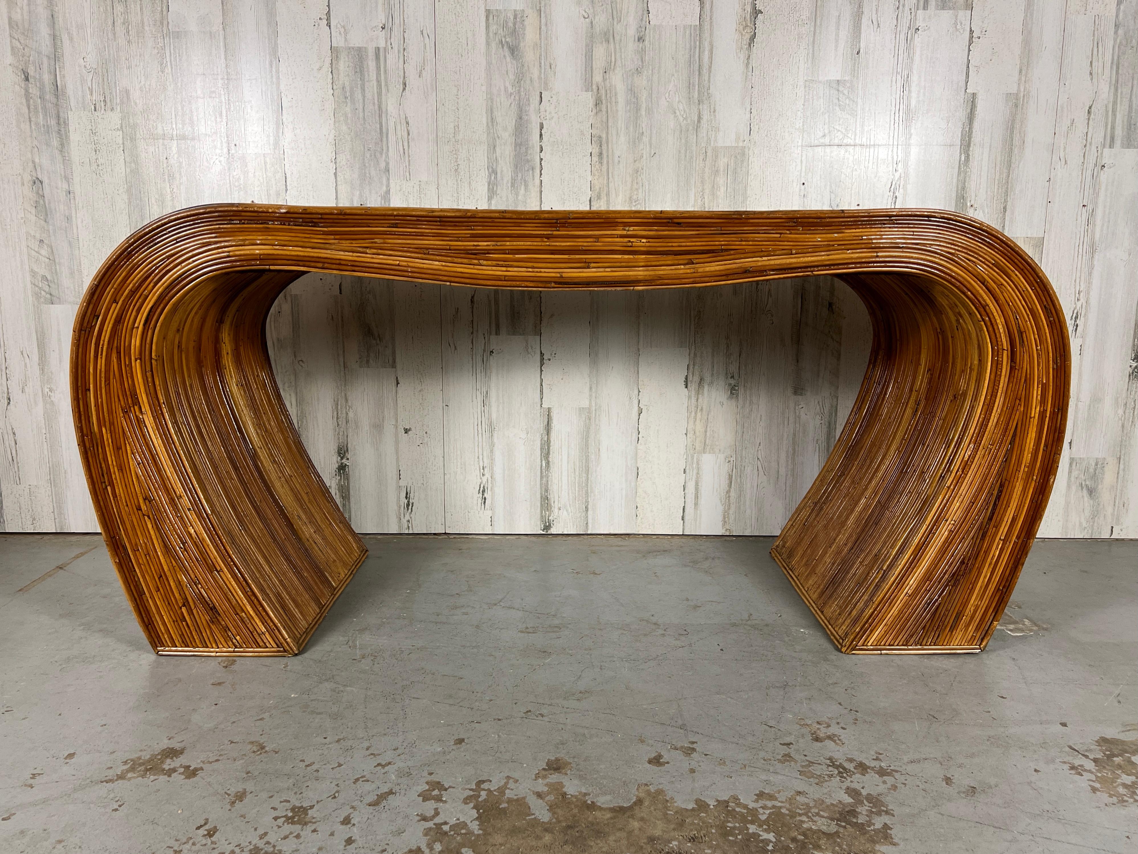 20th Century Pencil Reed Console Table  For Sale