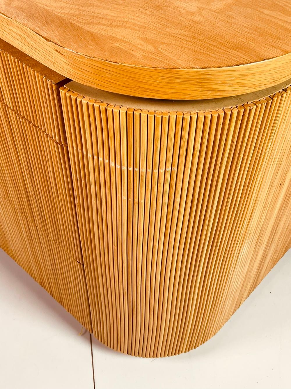 Pencil Reed Executive Desk in the Style of Karl Springer, USA 1970's For Sale 1