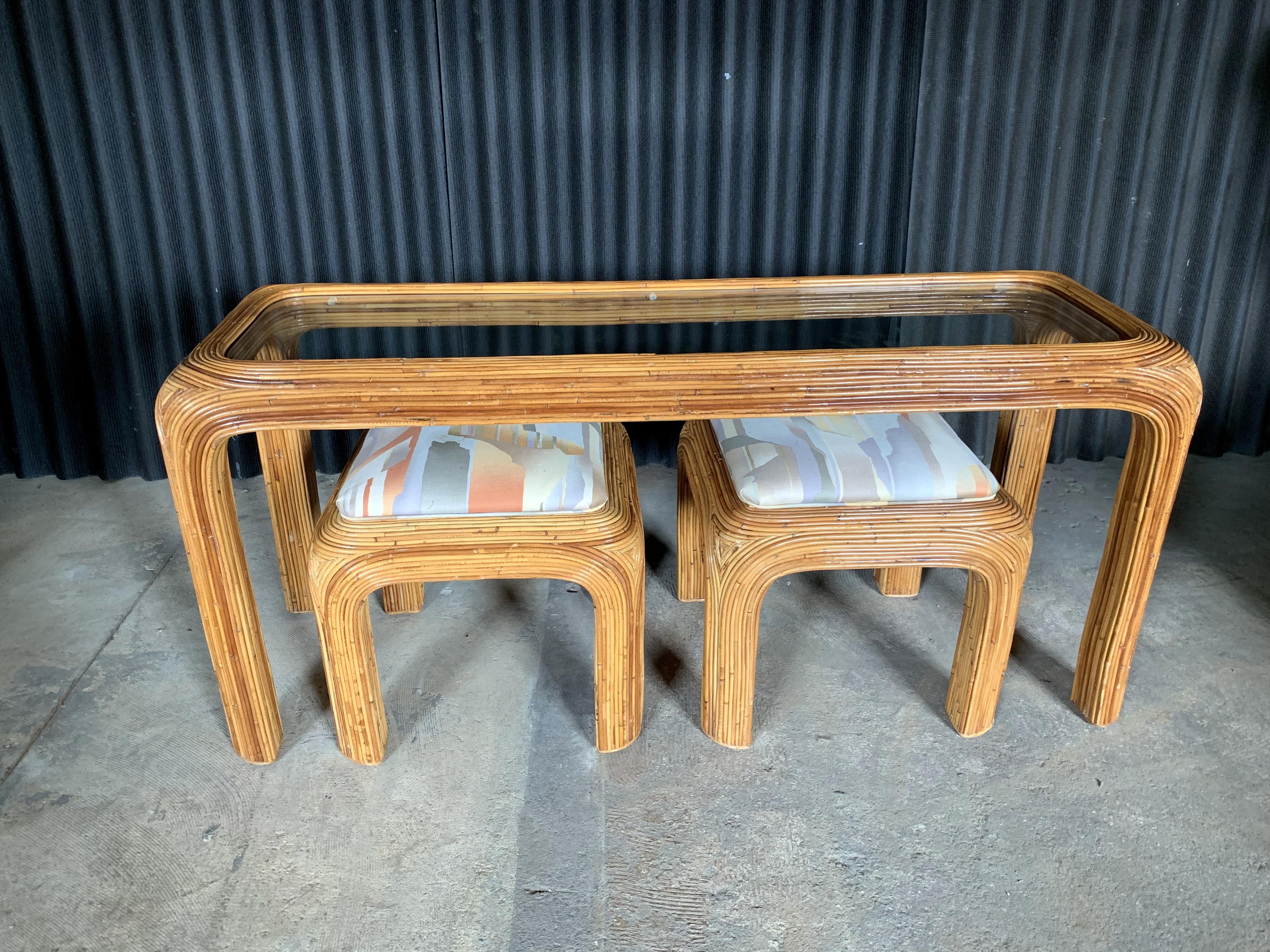 pencil reed console table