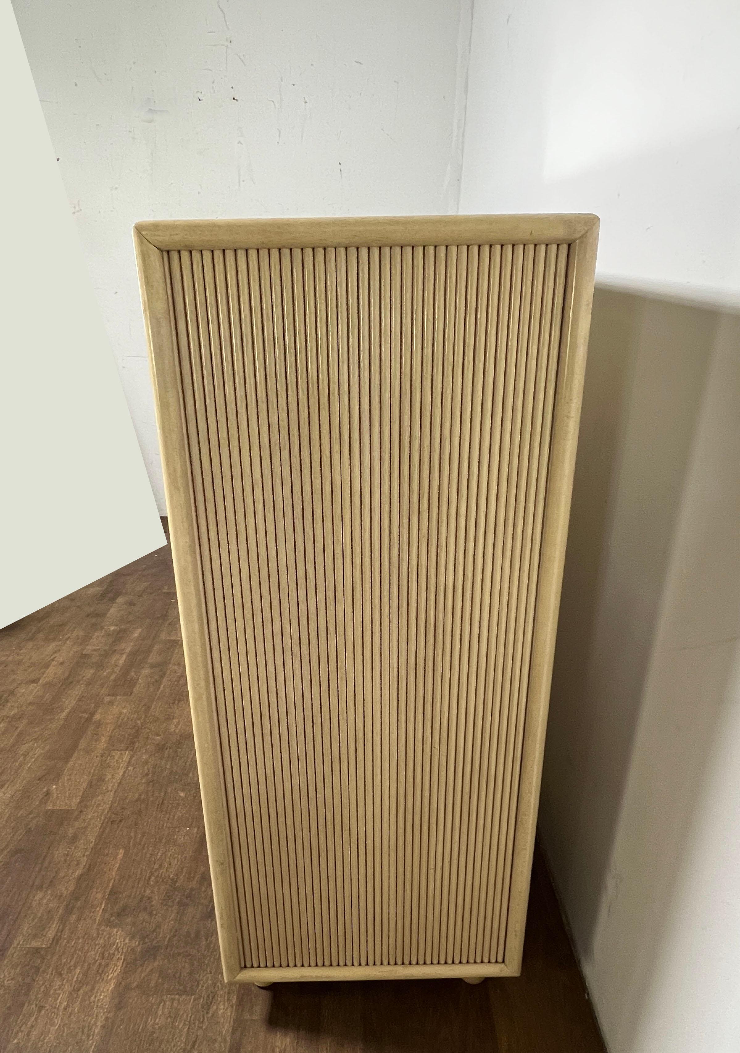 Late 20th Century Pencil Reed High Boy Dresser Circa 1970s For Sale