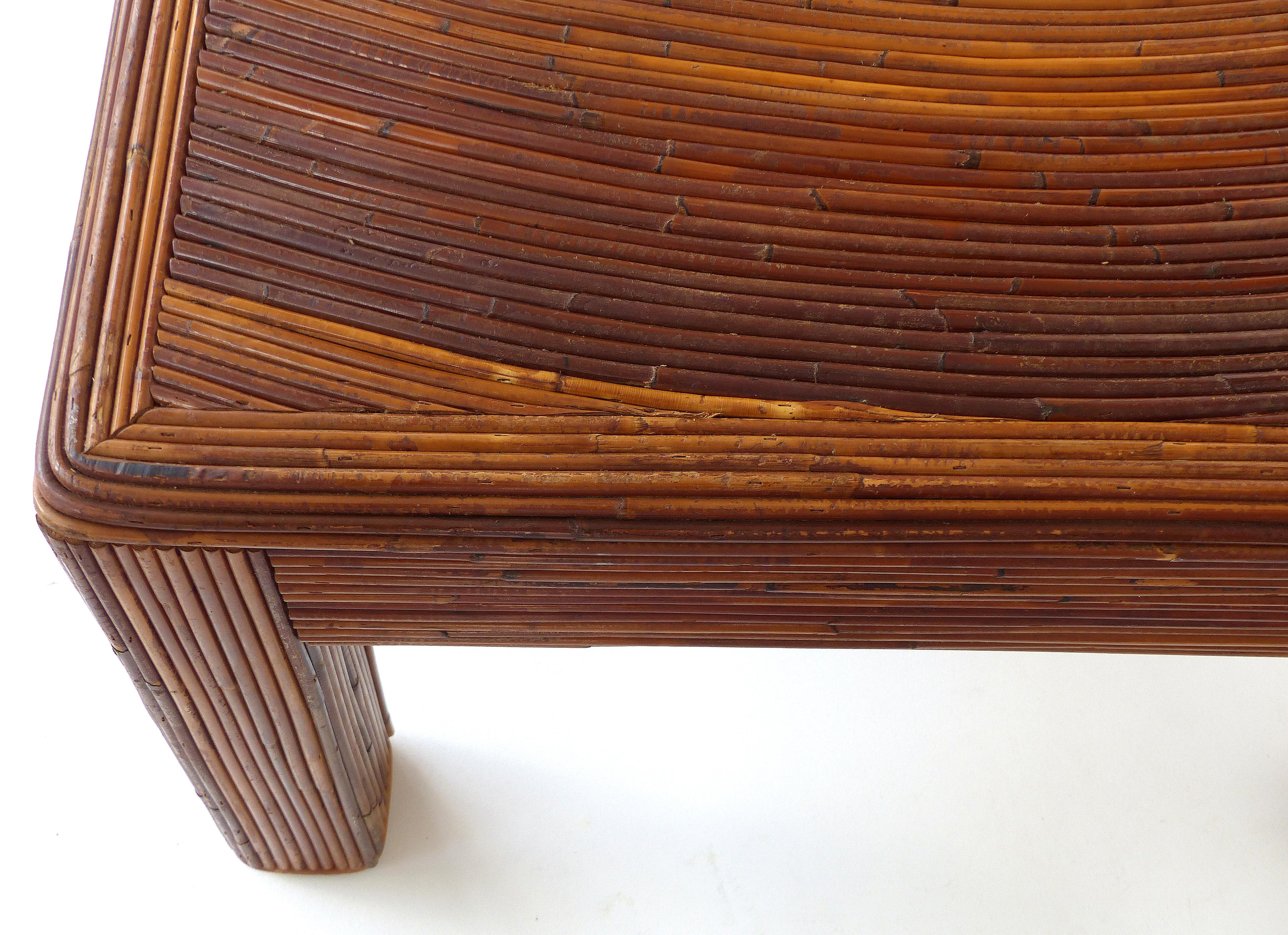 20th Century Pencil Reed Mid-Century Modern Coffee Table in the Style of Gabriella Crespi