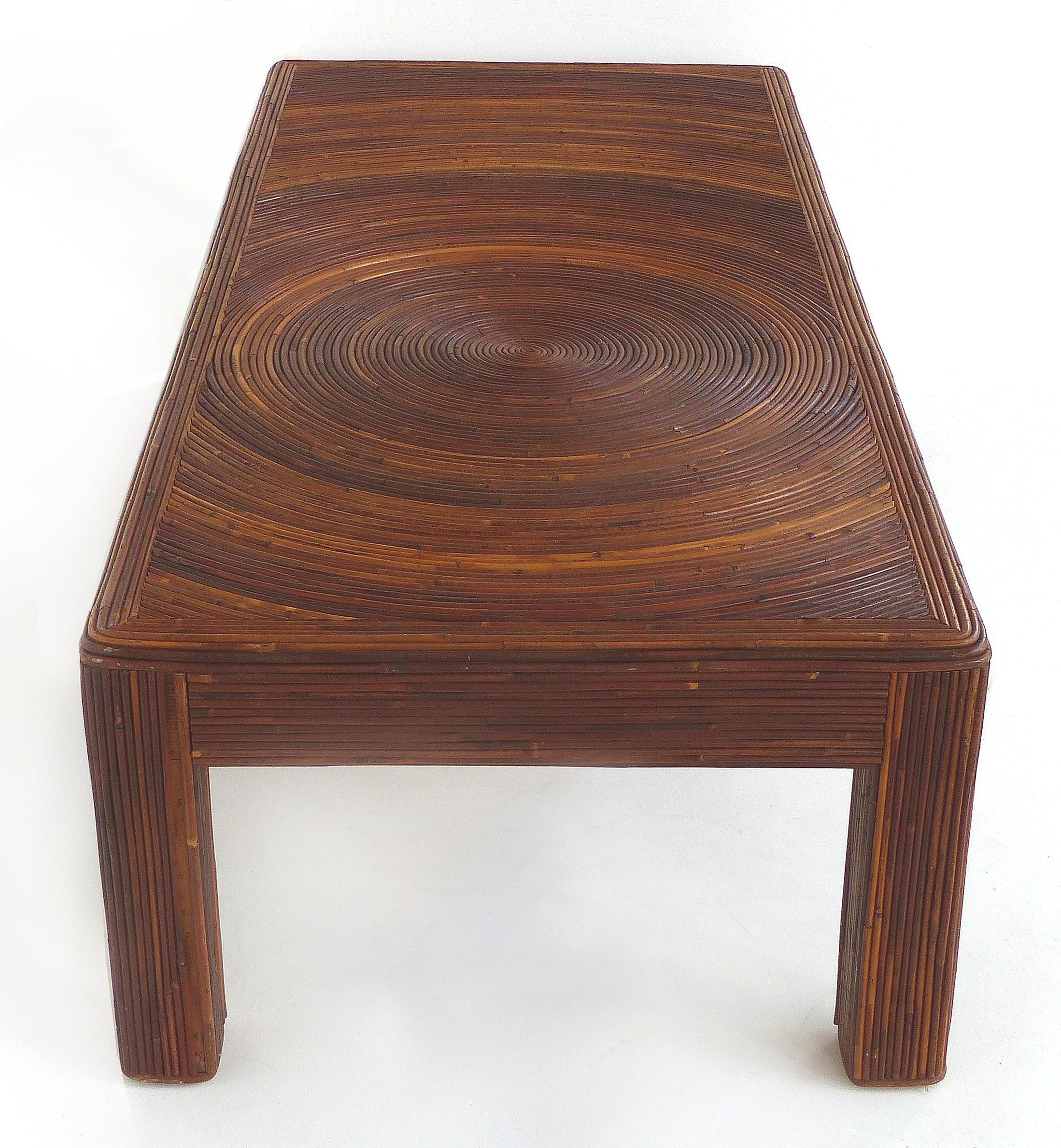 Pencil Reed Mid-Century Modern Coffee Table in the Style of Gabriella Crespi 2