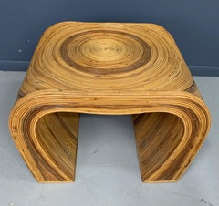 Pencil Reed Modern Side Tables the Style of Gabriella Crespi Midcentury