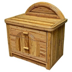 Pencil Reed Nightstand in the Manner of Gabriella Crespi