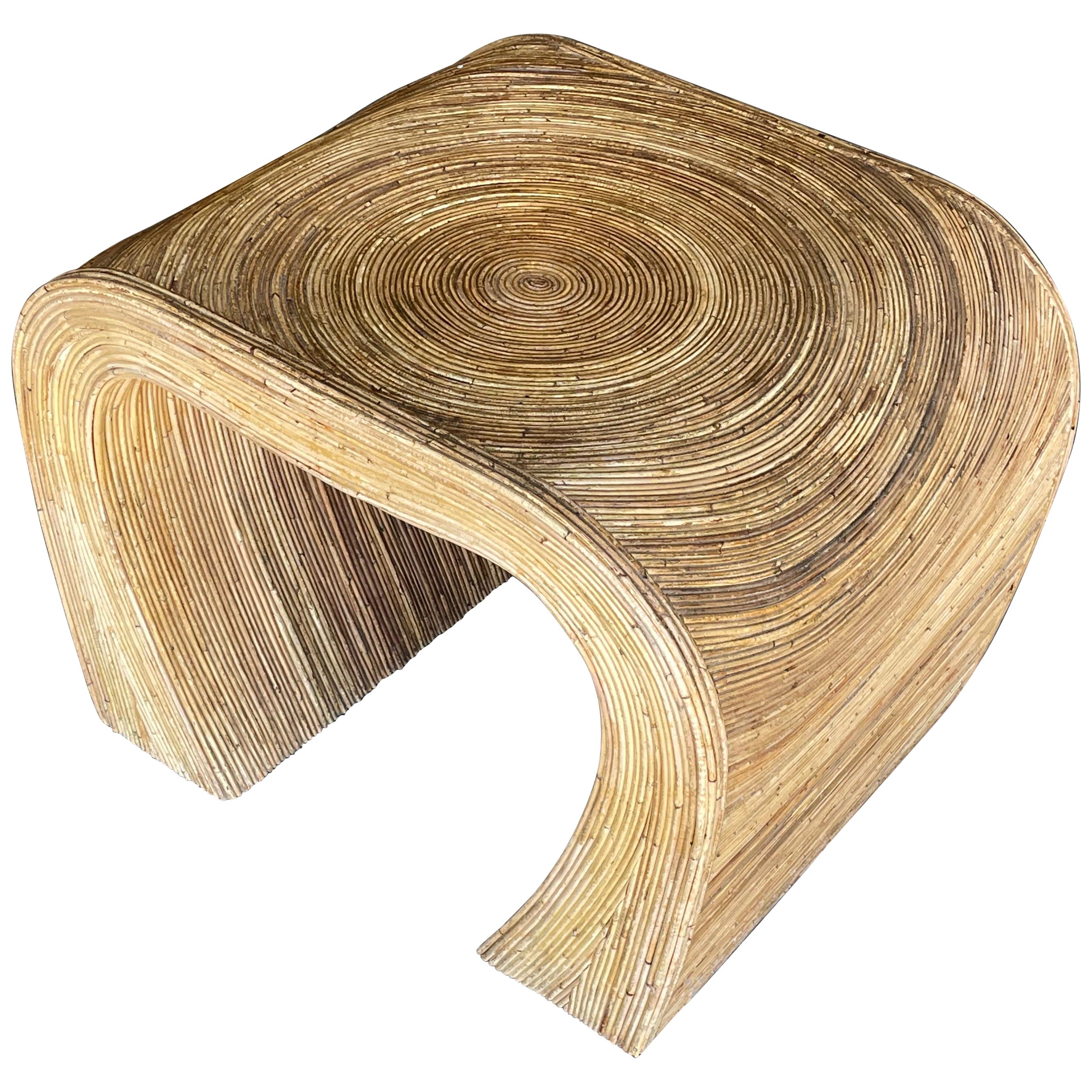 Pencil Reed Oversized End Table After Gabriella Crespi