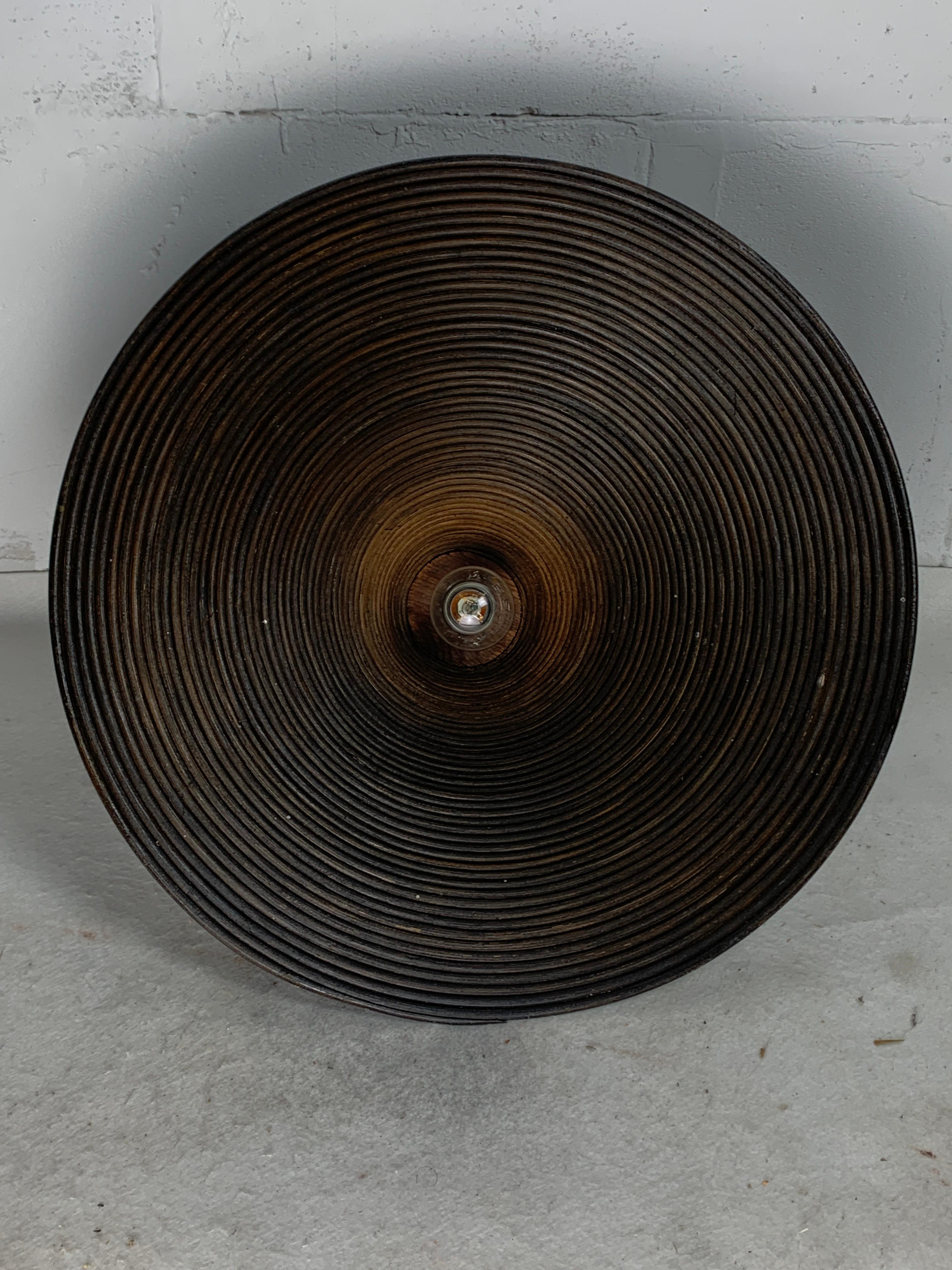 Pencil Reed, Rattan, Bamboo and Brass Pendant Hanging Lamp, Italy, 1970s For Sale 5