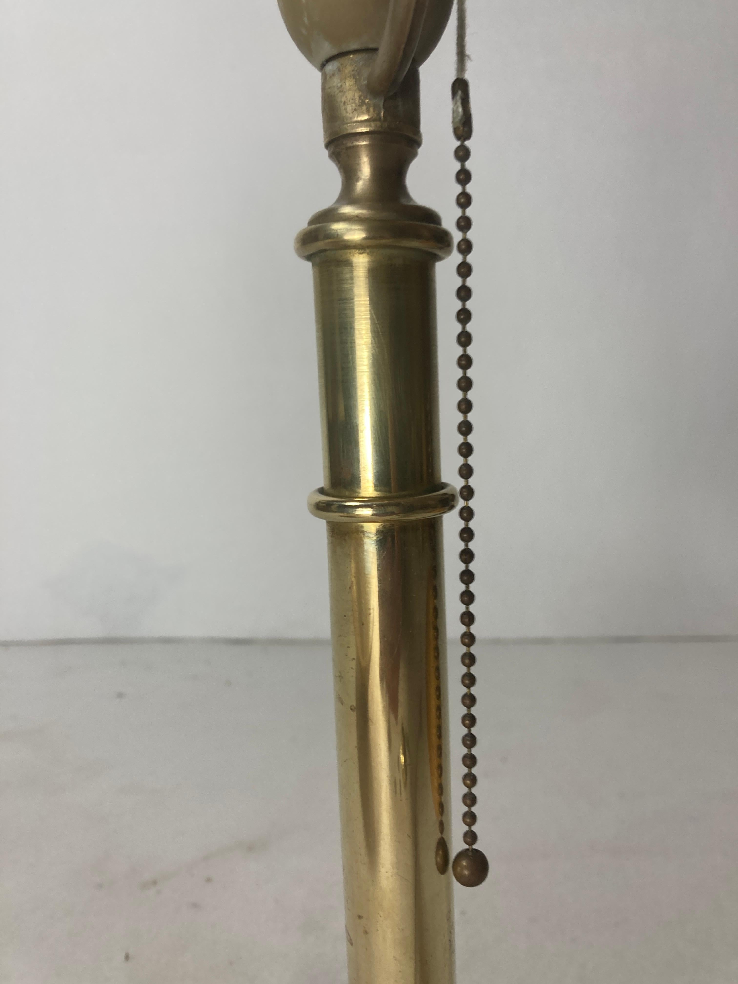 Pencil reed rattan bamboo and brass table lamp, Italy, 1970s 6
