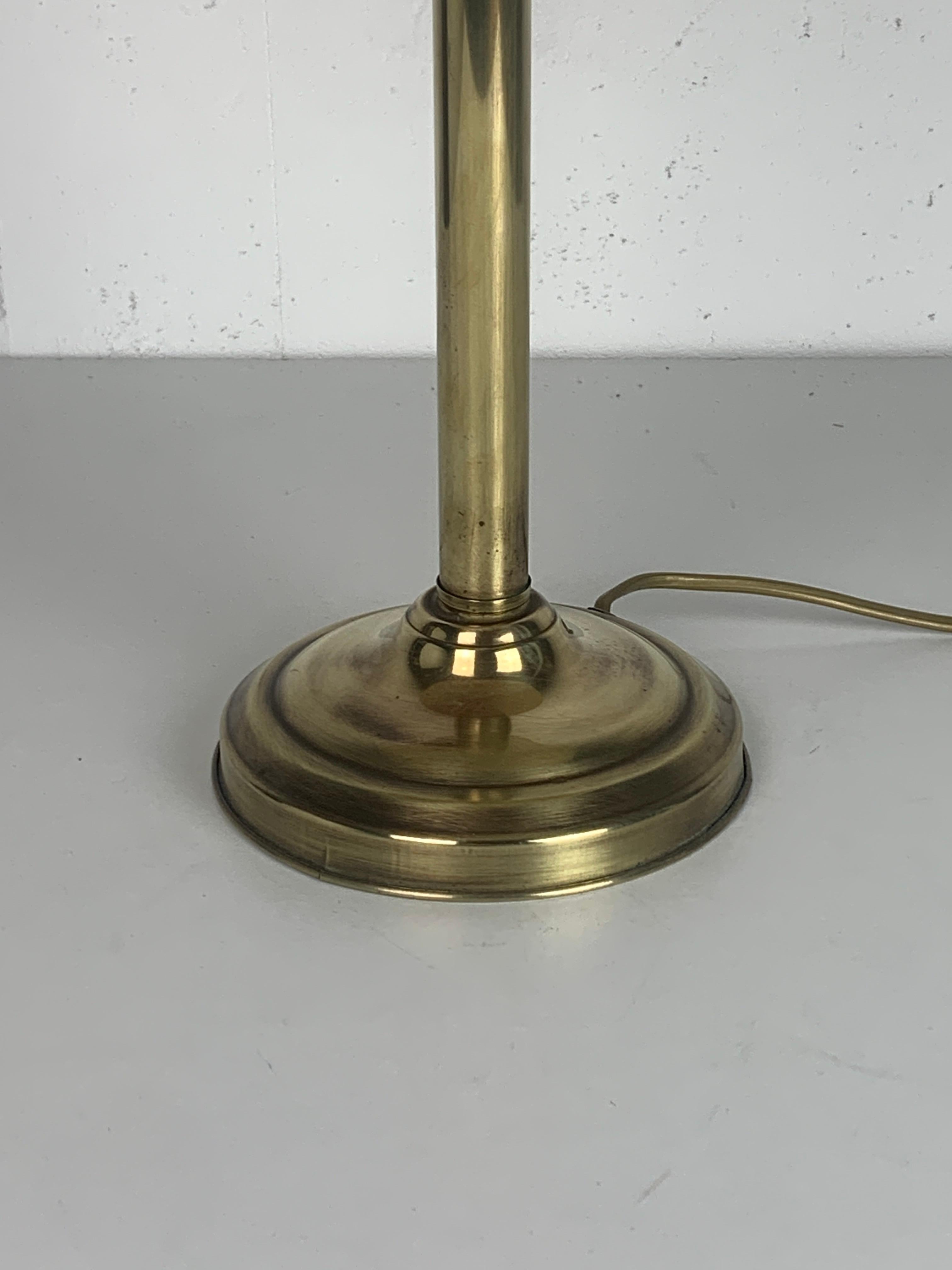 Pencil reed rattan bamboo and brass table lamp, Italy, 1970s In Good Condition In Zaandam, NL