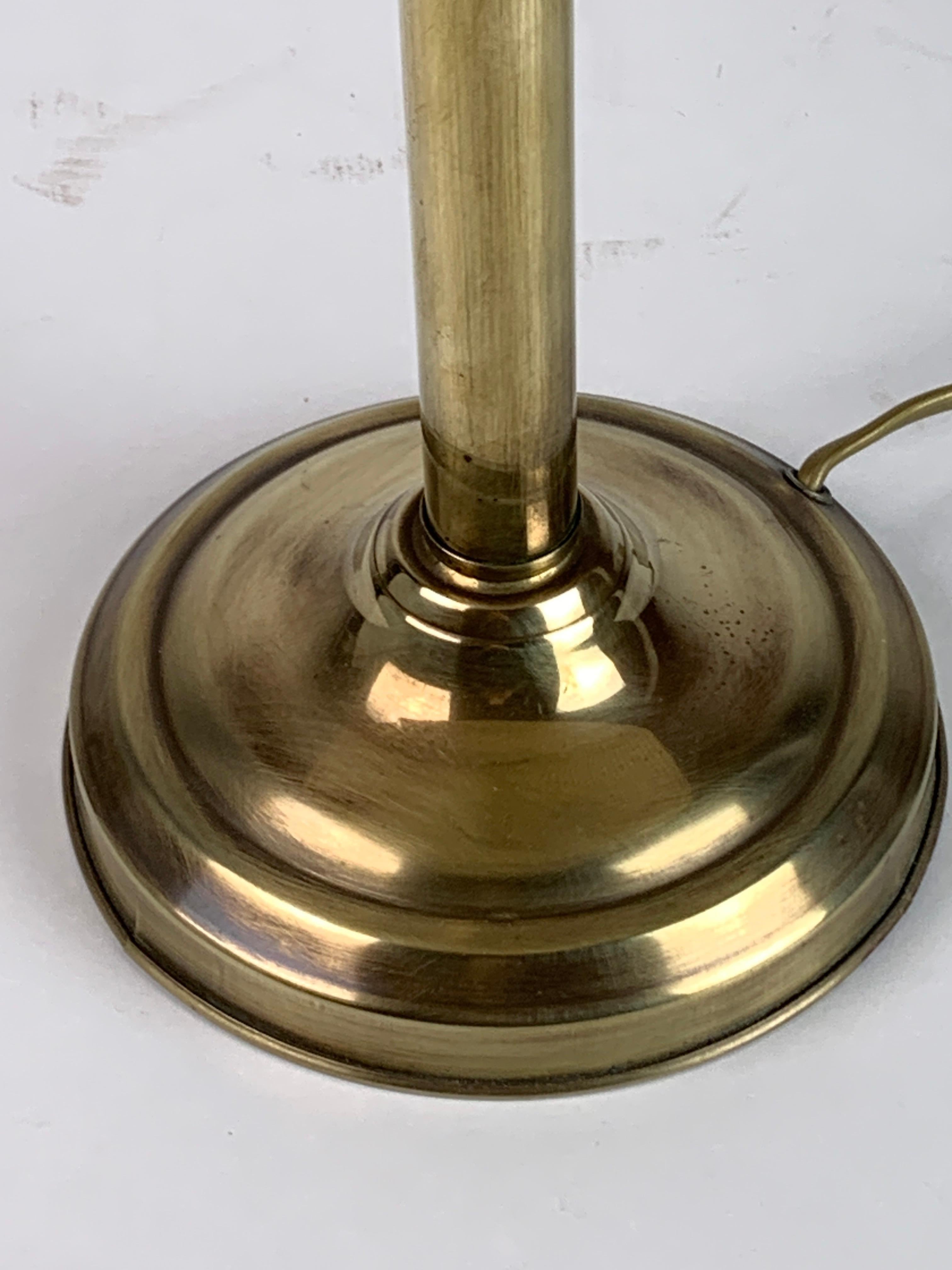 Pencil reed rattan bamboo and brass table lamp, Italy, 1970s 1