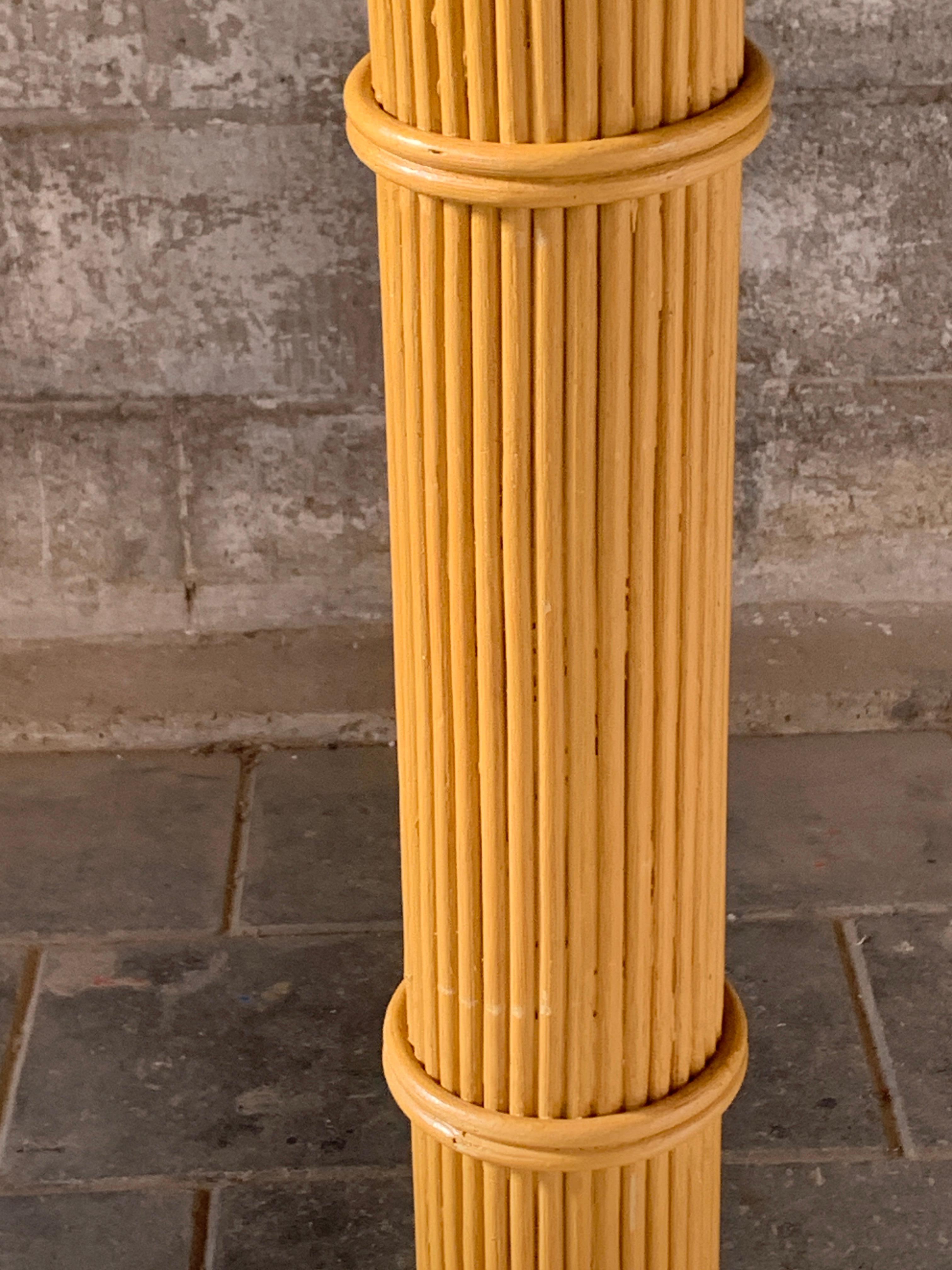 Pencil Reed rattan bamboo coconut palm tree floor lamp 9