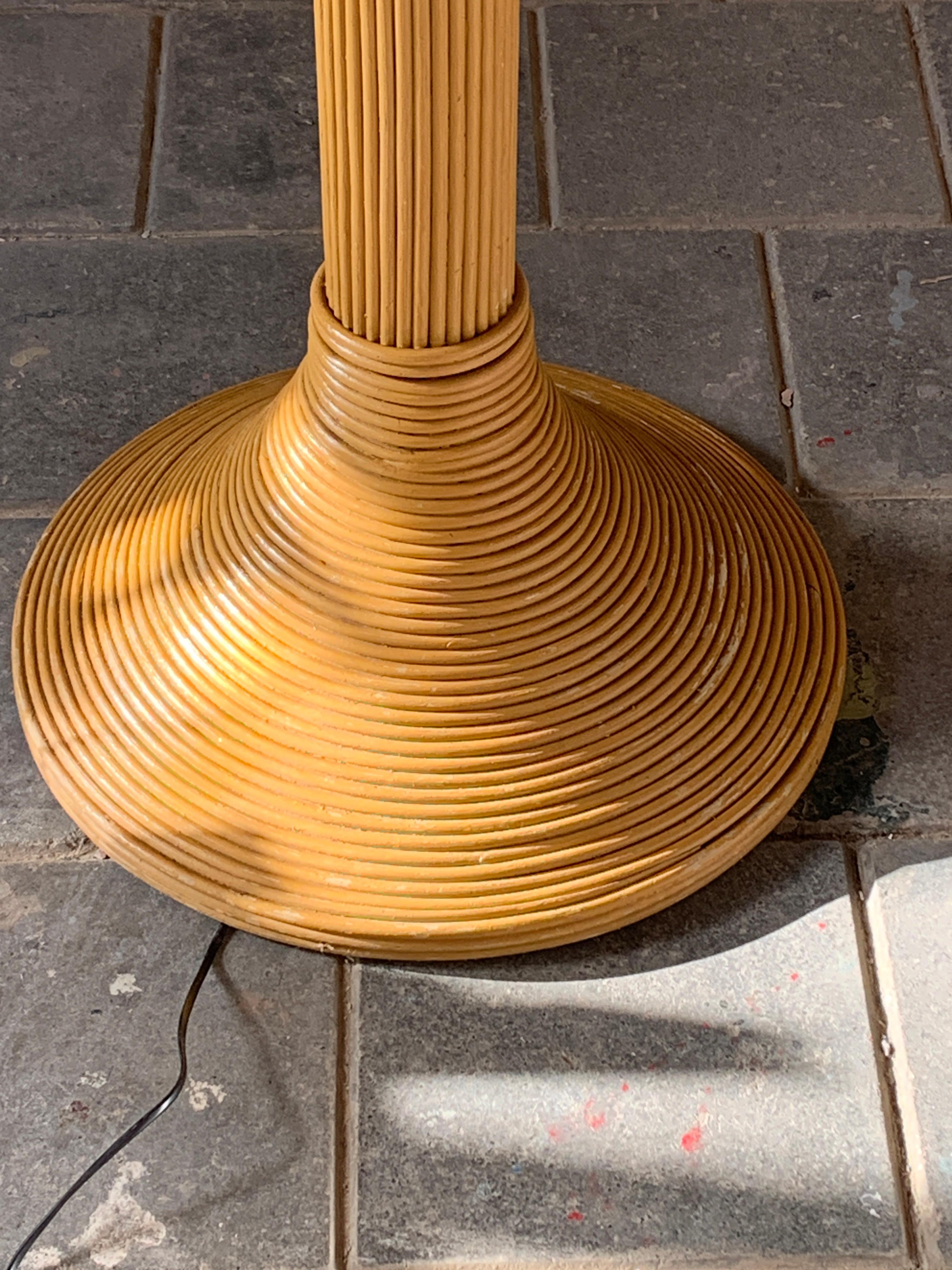 Pencil Reed rattan bamboo coconut palm tree floor lamp 10