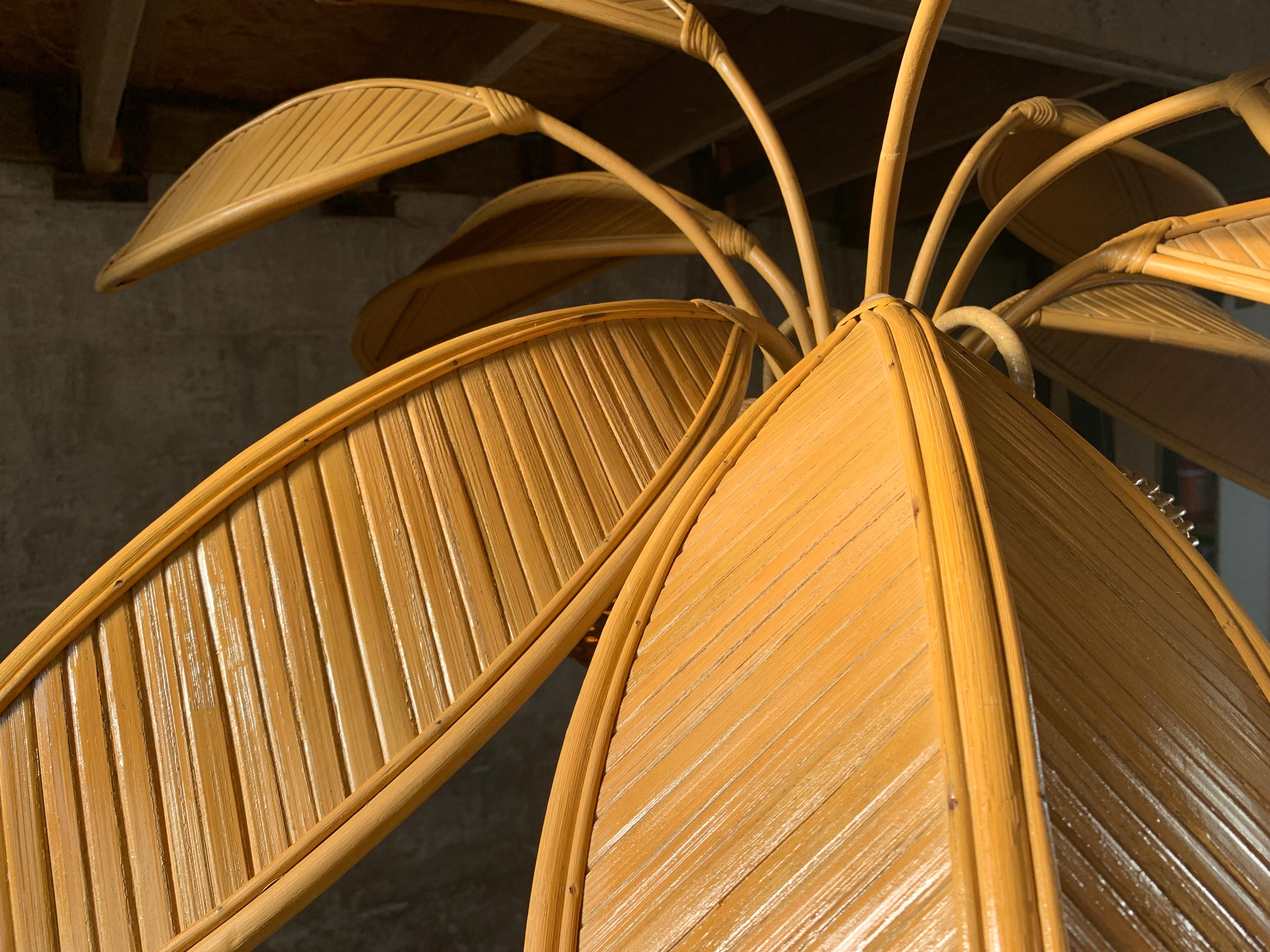 Bamboo Pencil Reed rattan bamboo coconut palm tree floor lamp