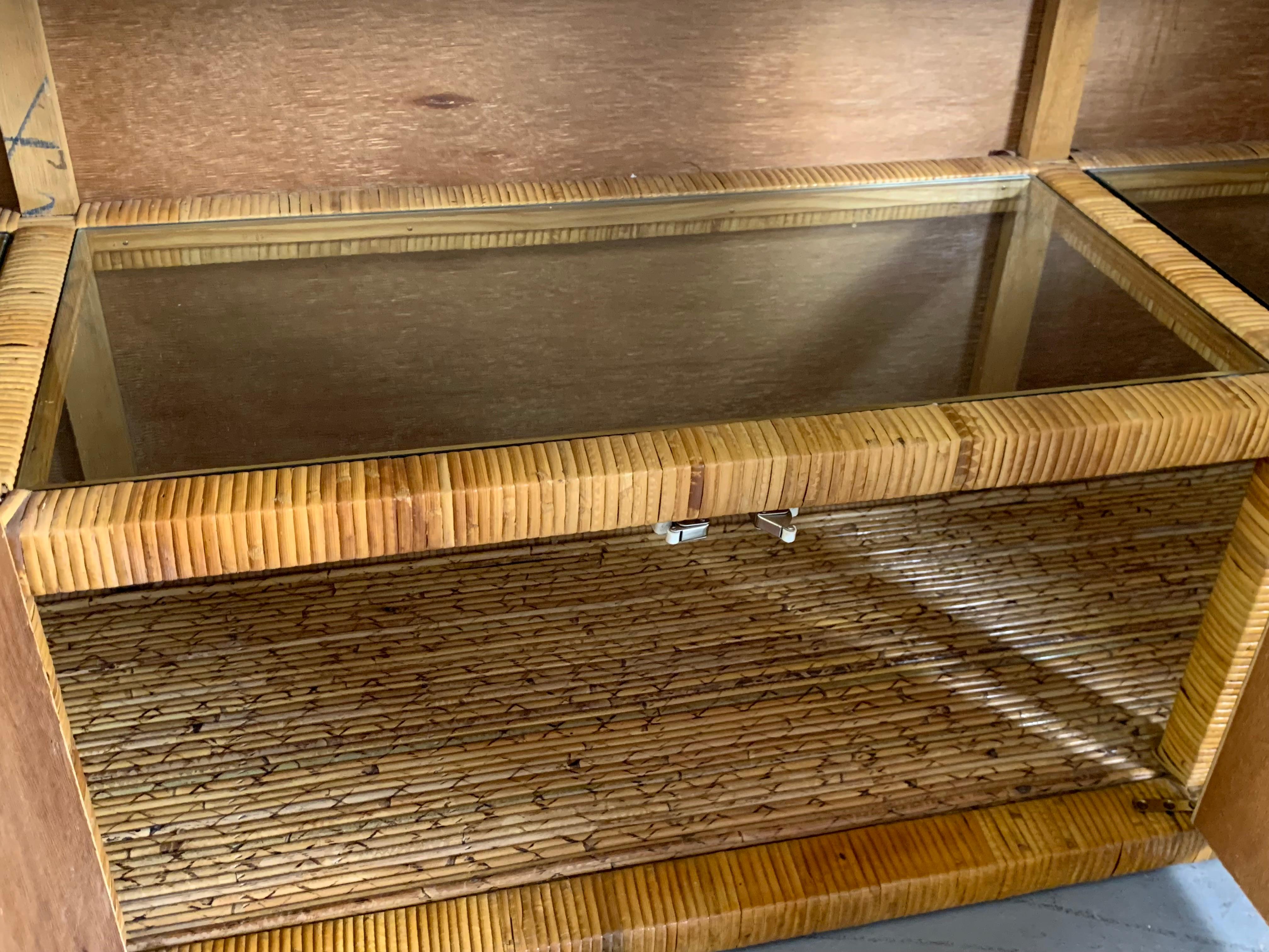 Pencil Reed Rattan Diamond Design Credenza 3
