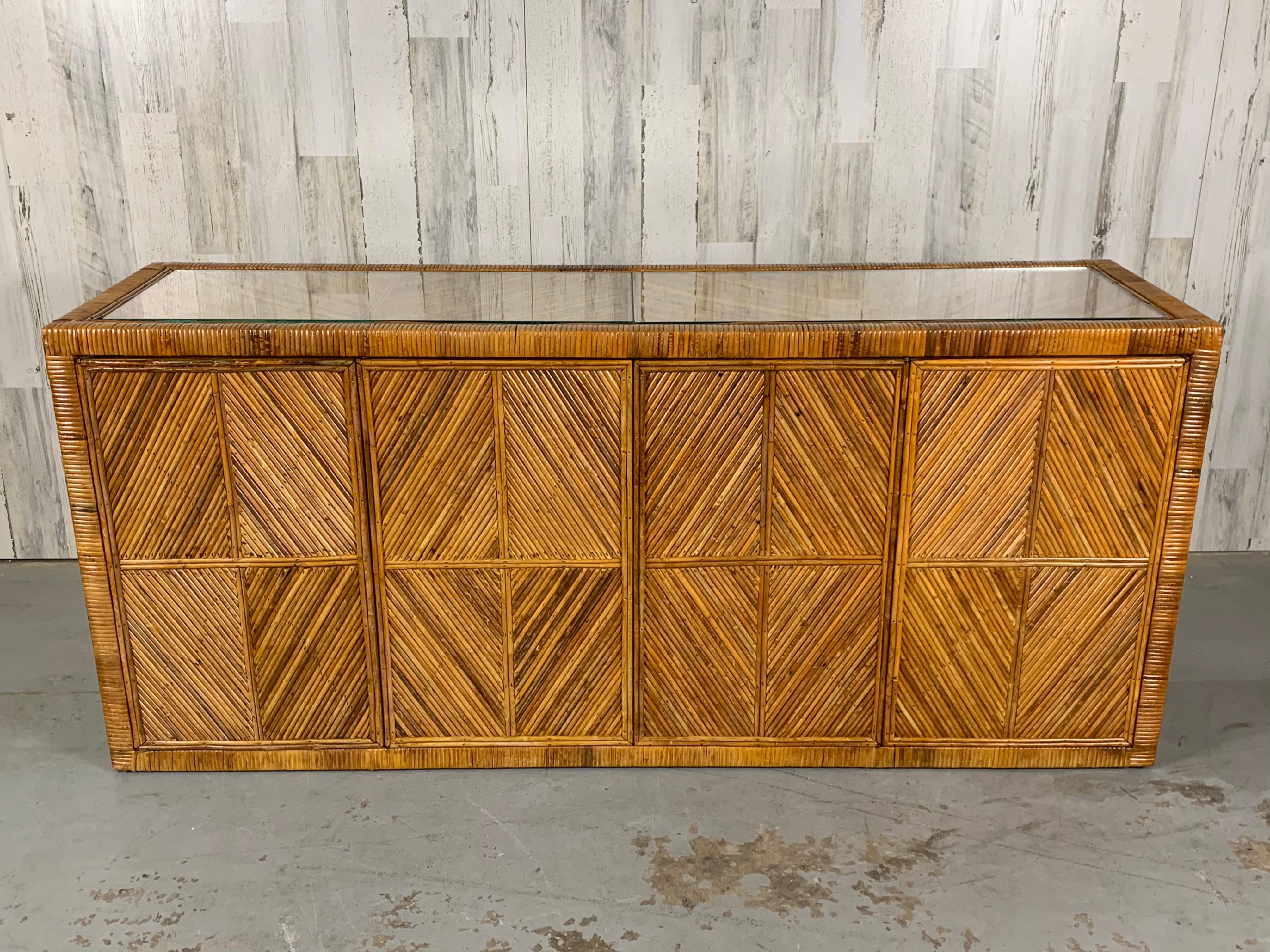 rattan credenza