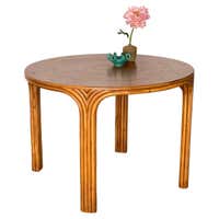 Rattan Ficks Reed Pedestal Dining Table For Sale at 1stDibs